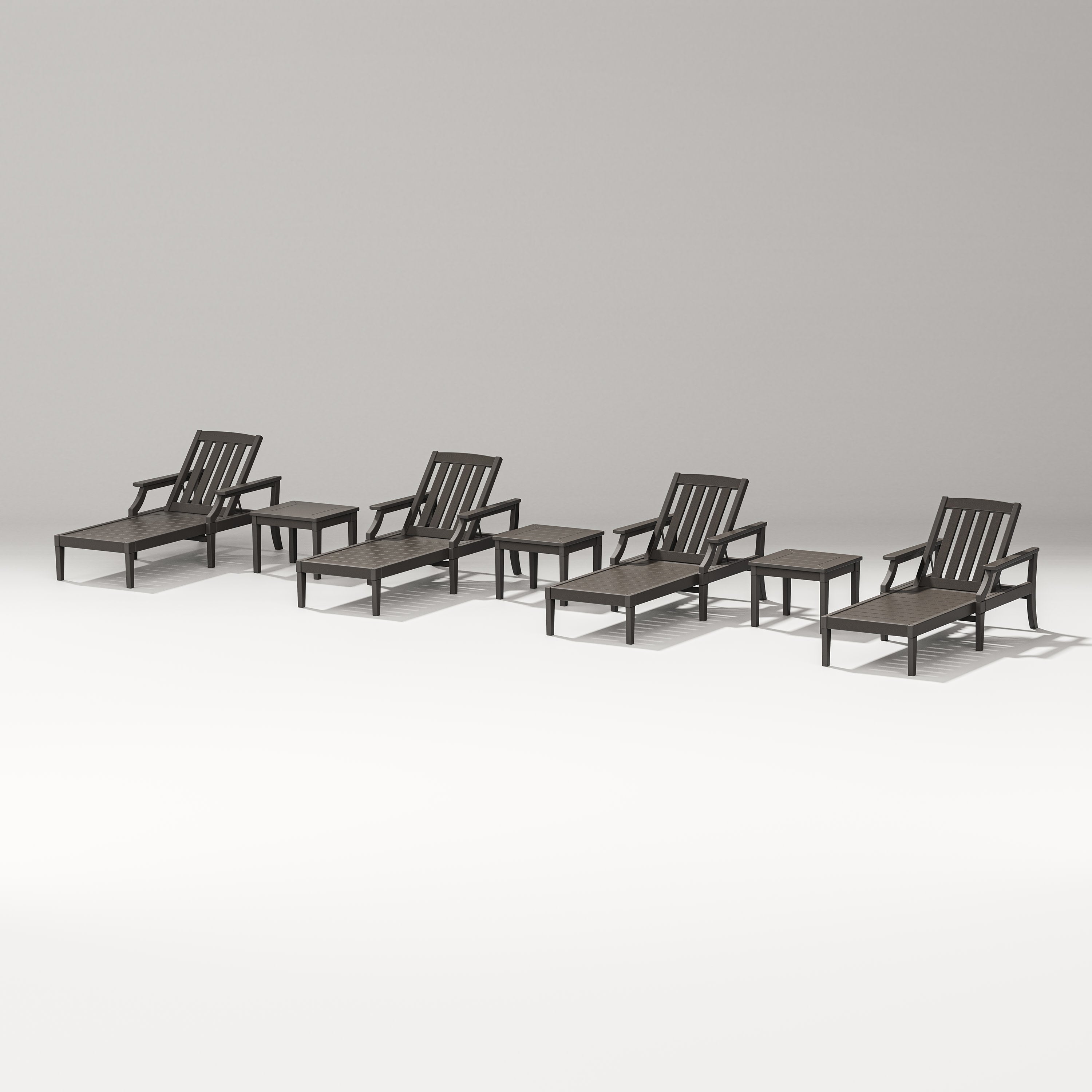 Estate 7-Piece Chaise Lounge Set in Vintage Coffee
