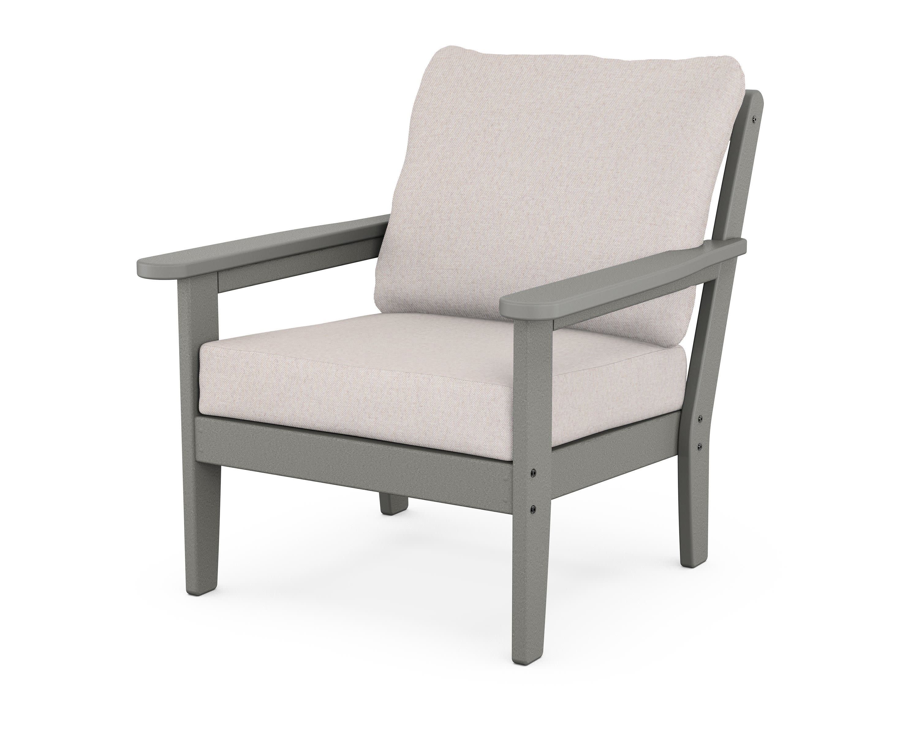 Cottage Deep Seating Chair in Slate Grey / Dune Burlap