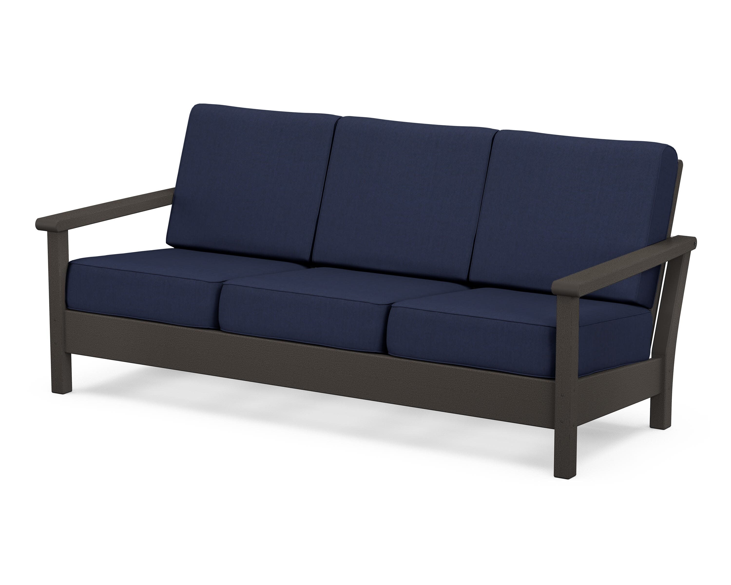 Harbour Deep Seating Sofa in Vintage Coffee / Spectrum Indigo