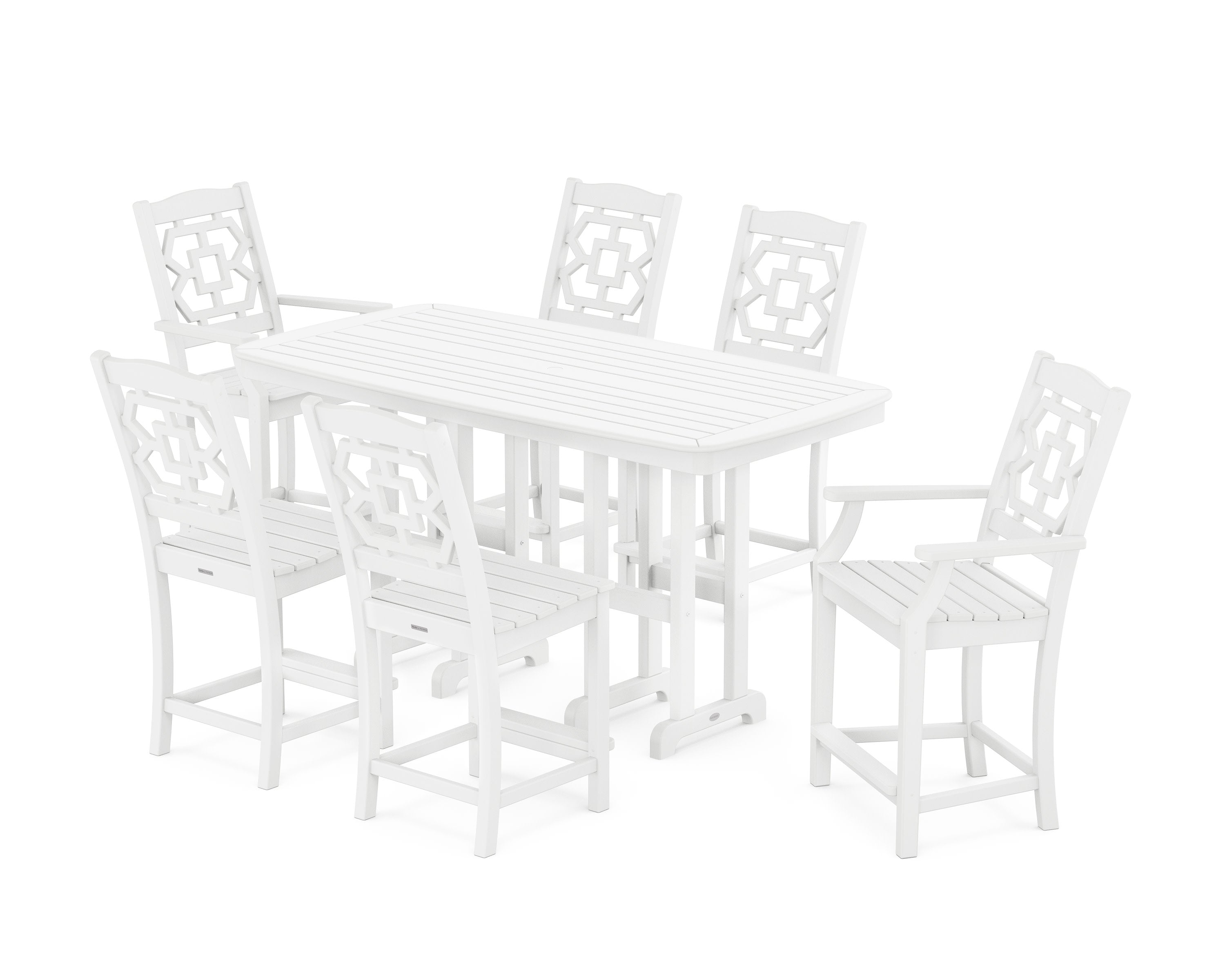 Chinoiserie 7-Piece Counter Set in White