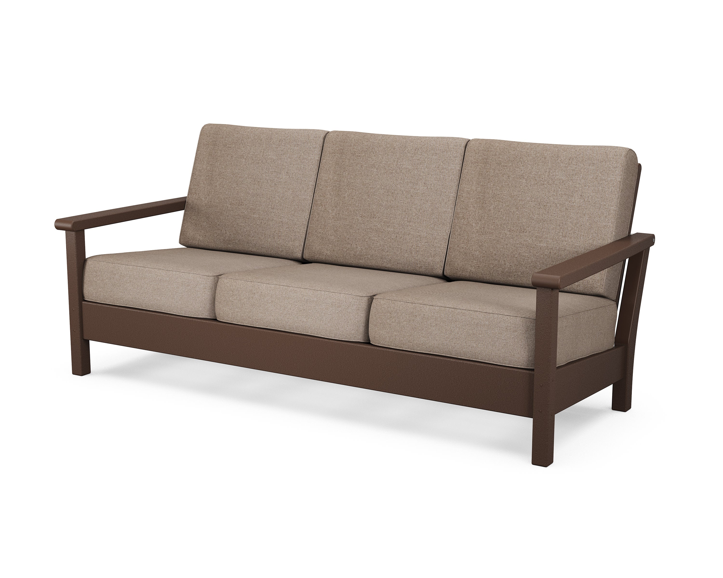 Harbour Deep Seating Sofa in Mahogany / Spiced Burlap