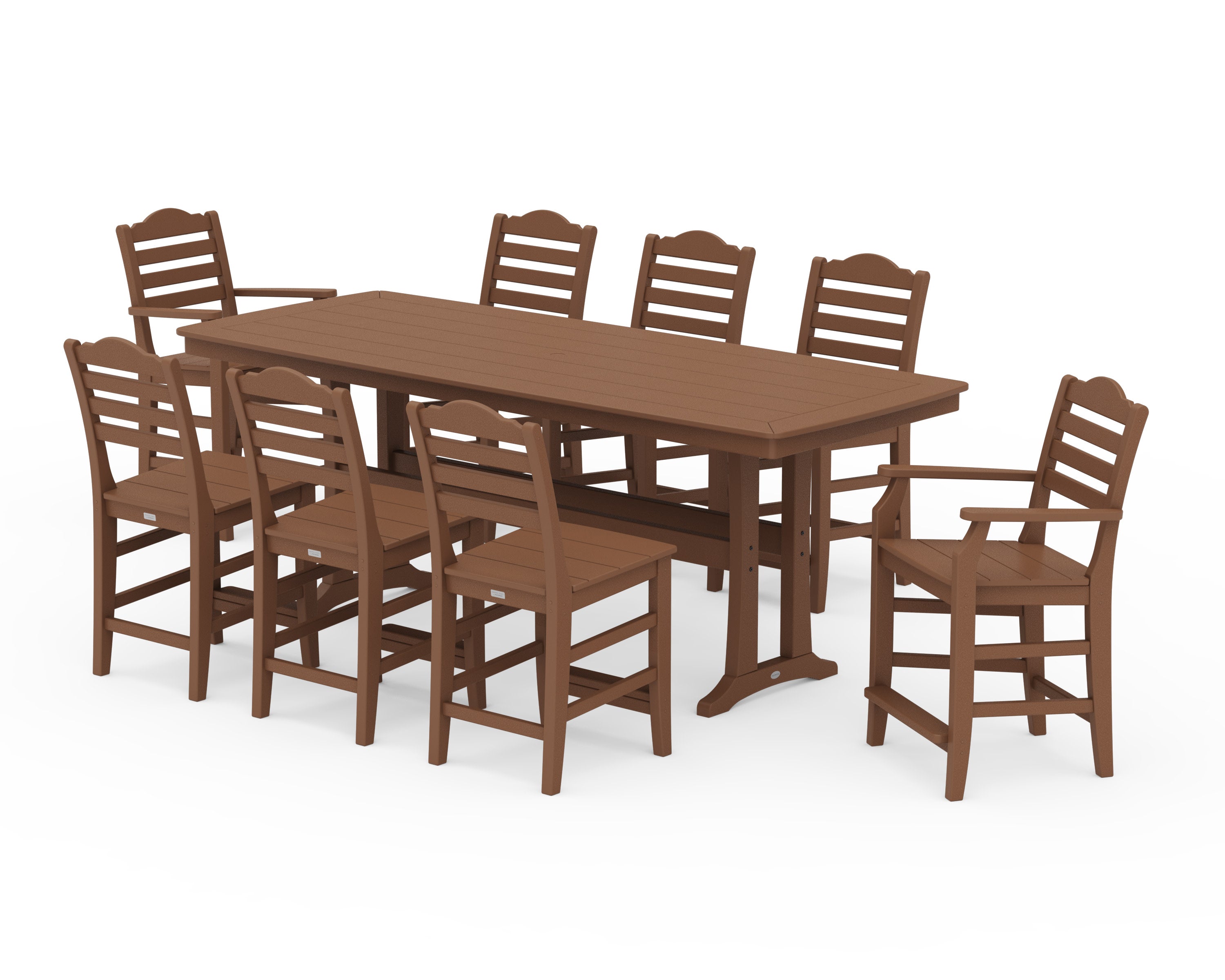 Savannah 9-Piece Counter Set with Trestle Legs in Teak