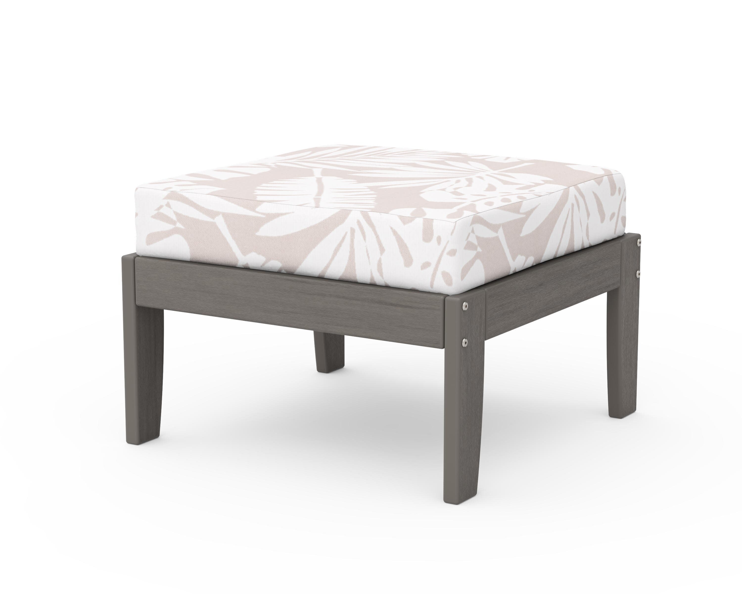 Modular Ottoman - Classic in Driftwood / Leaf Dune Burlap