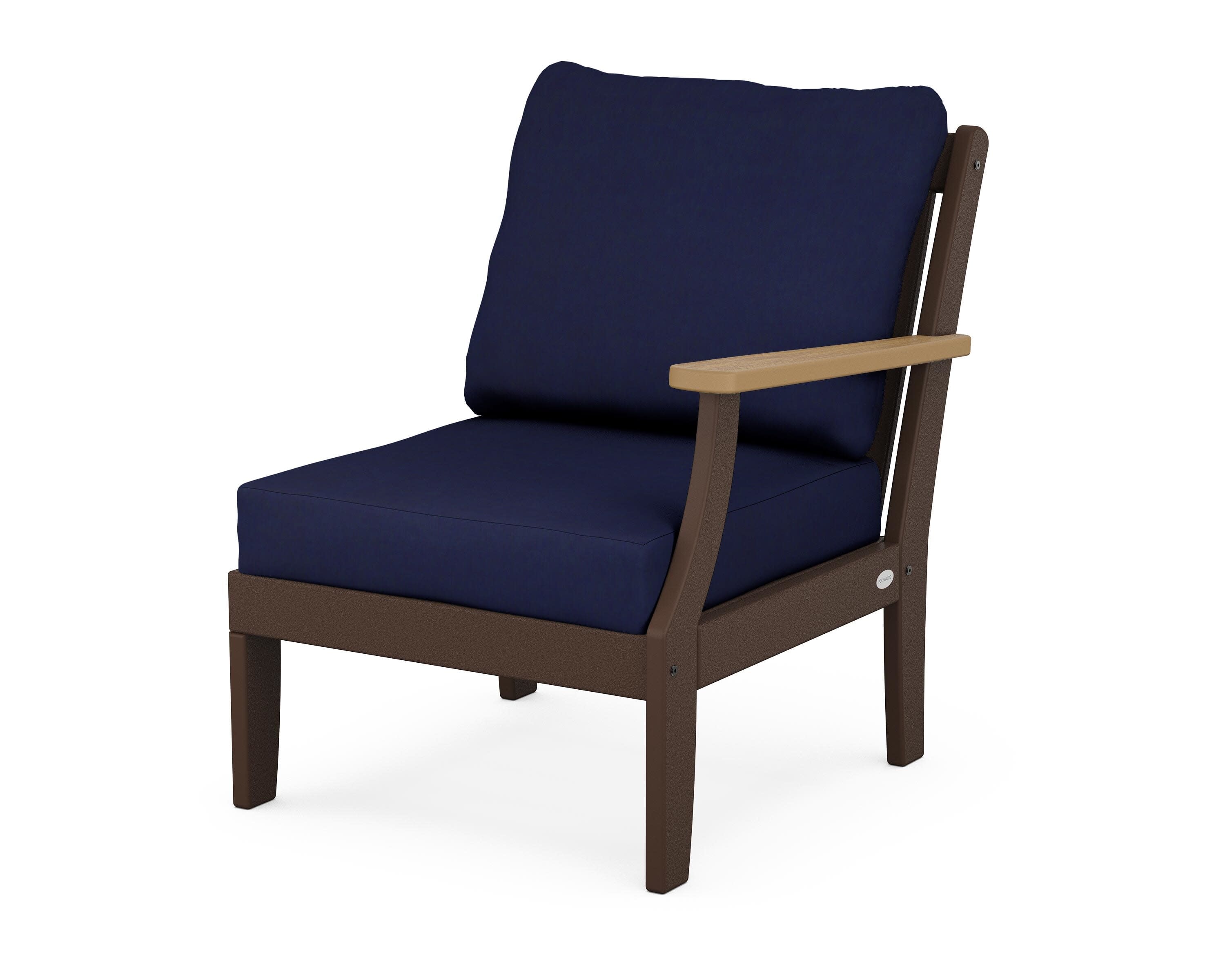 Braxton Modular Right Arm Chair in Mahogany / Natural / Navy