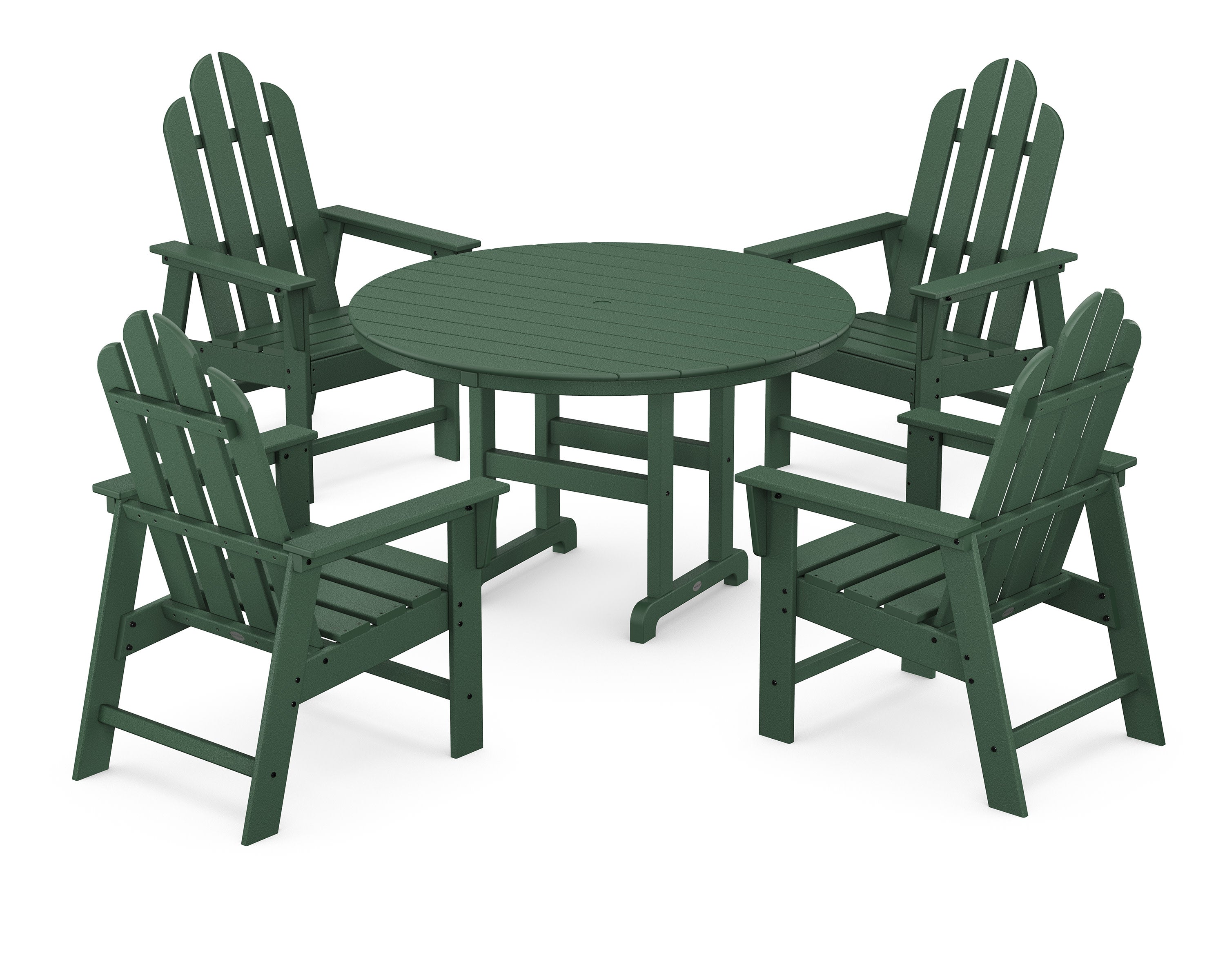 Long Island 5-Piece Round Farmhouse Dining Set in Green