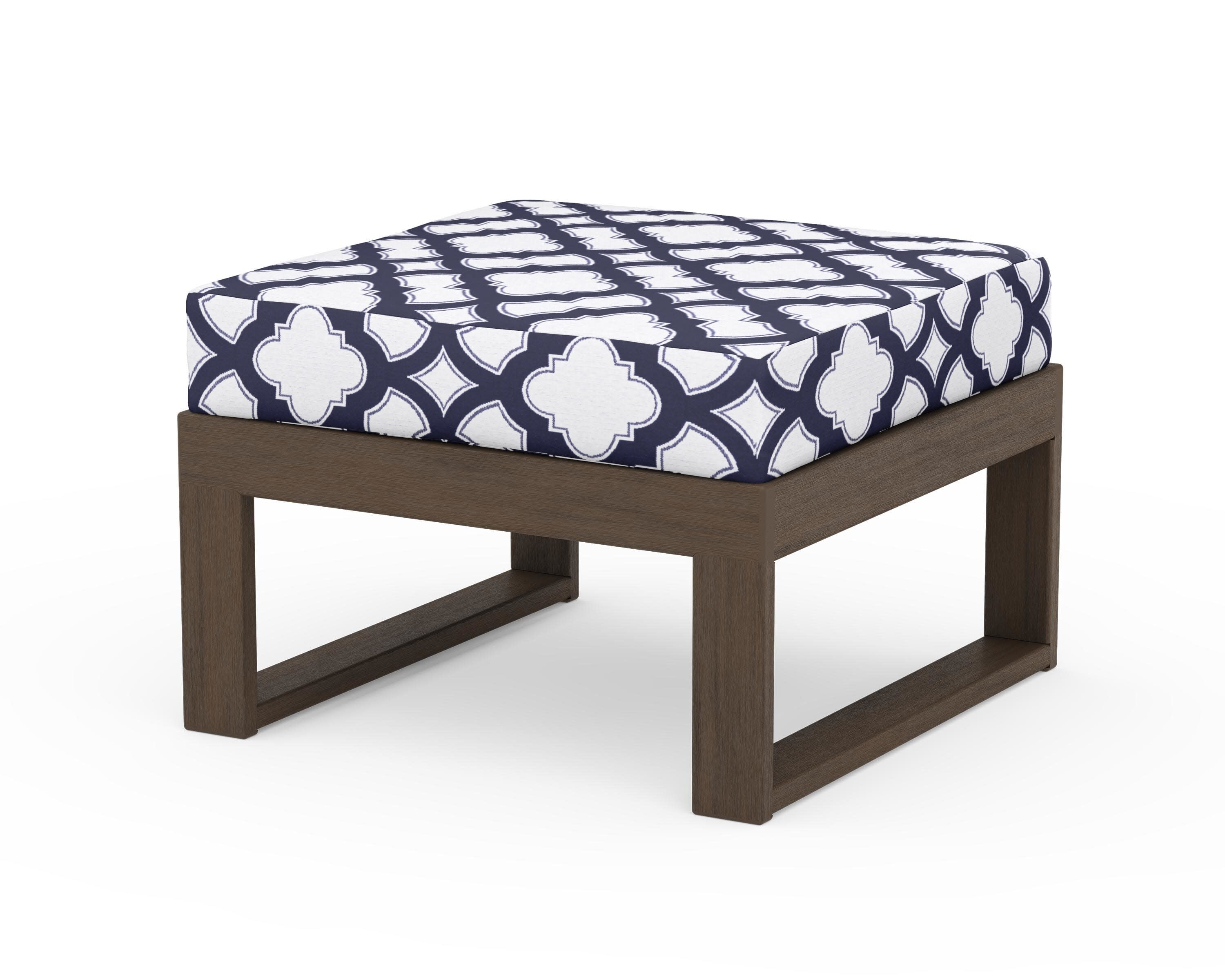 Modular Ottoman - Modern in Kona / Trellis Navy