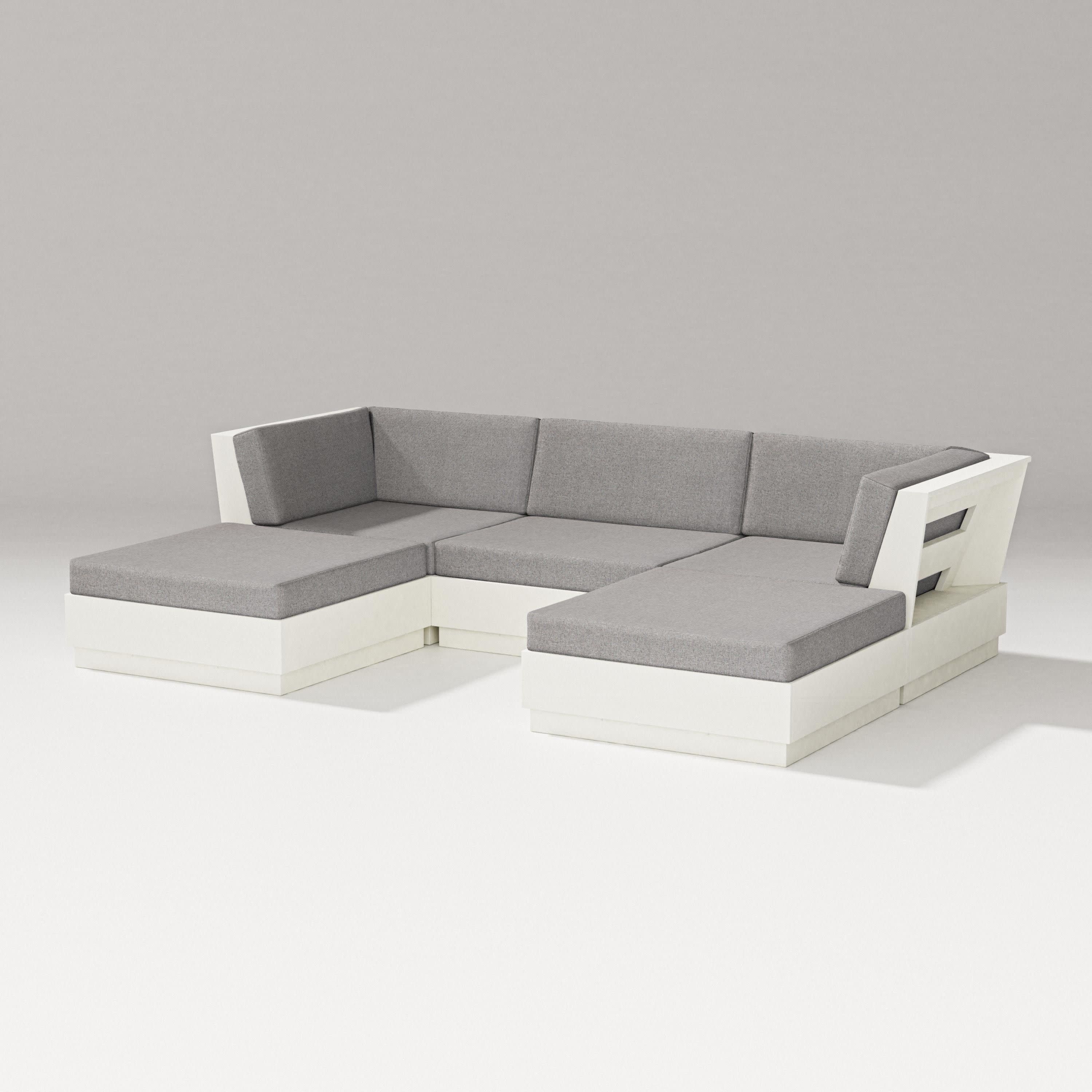 Elevate Double Chaise Sectional in Vintage White / Grey Mist