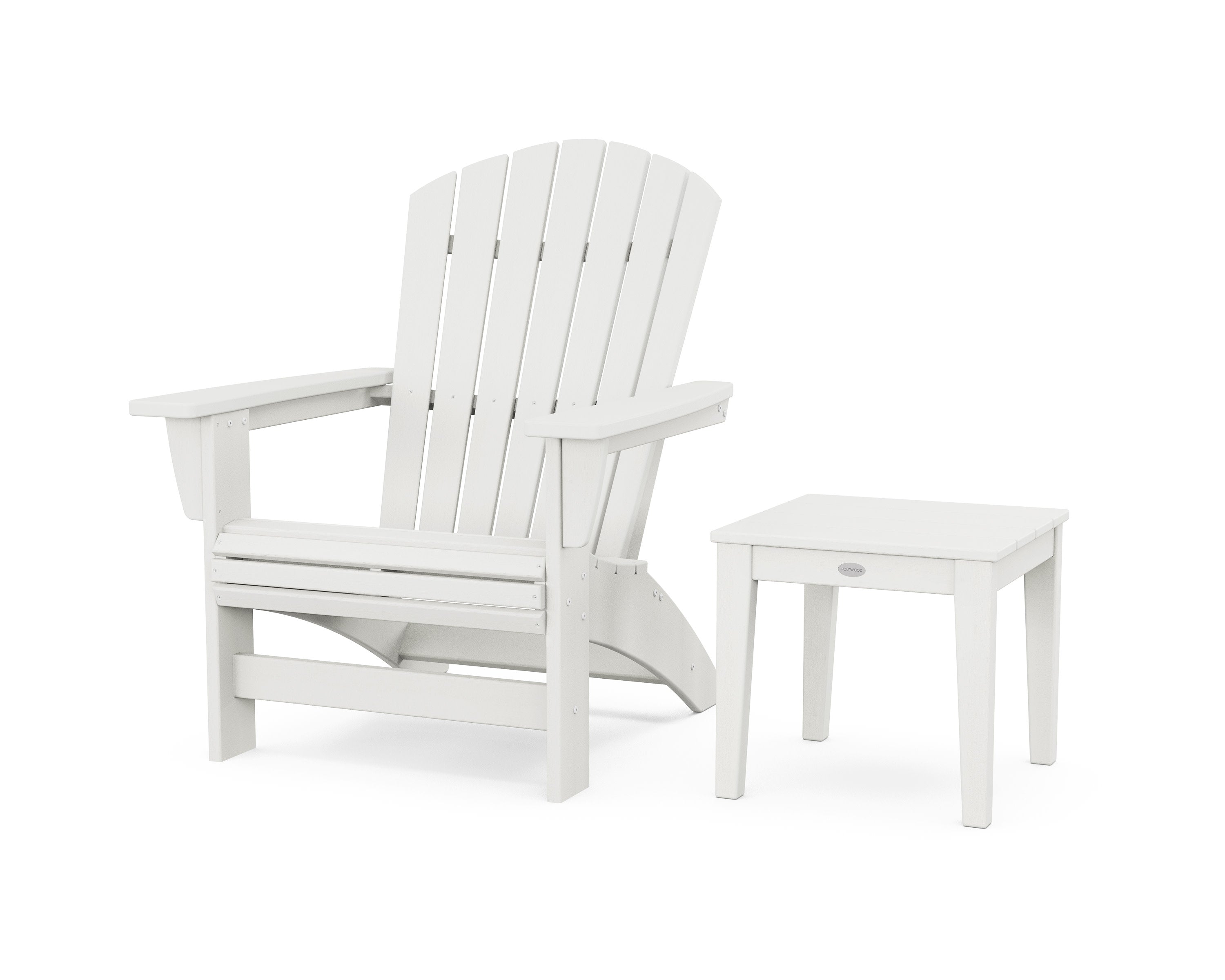 POLYWOOD Nautical Grand Adirondack Chair with Side Table - Thumbnail 3
