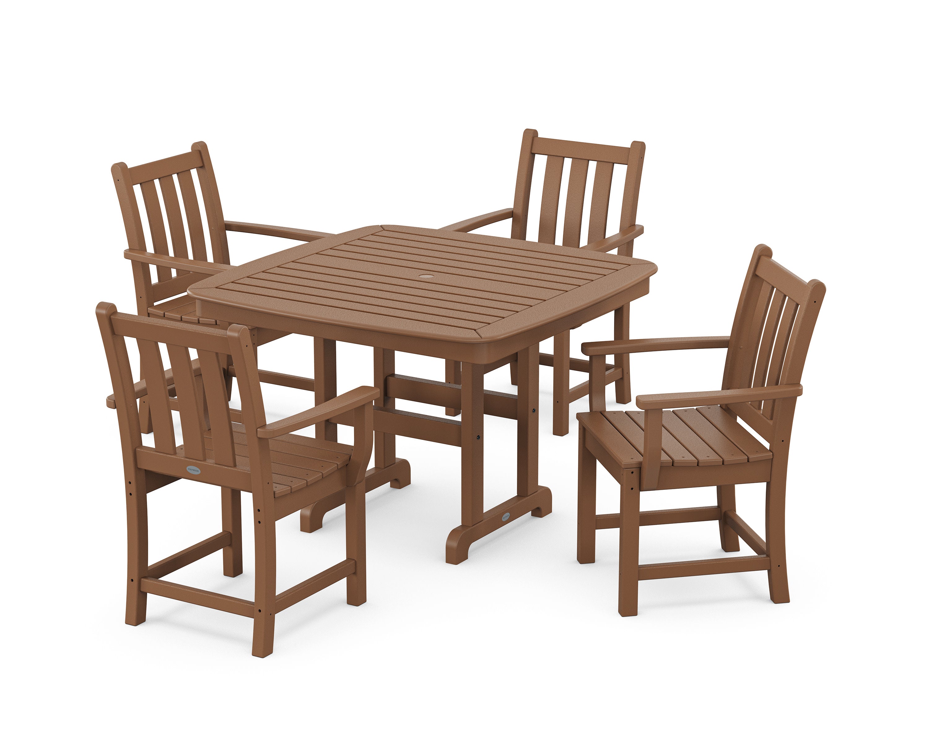 Traditional Garden 5-Piece Dining Set with Trestle Legs in Teak