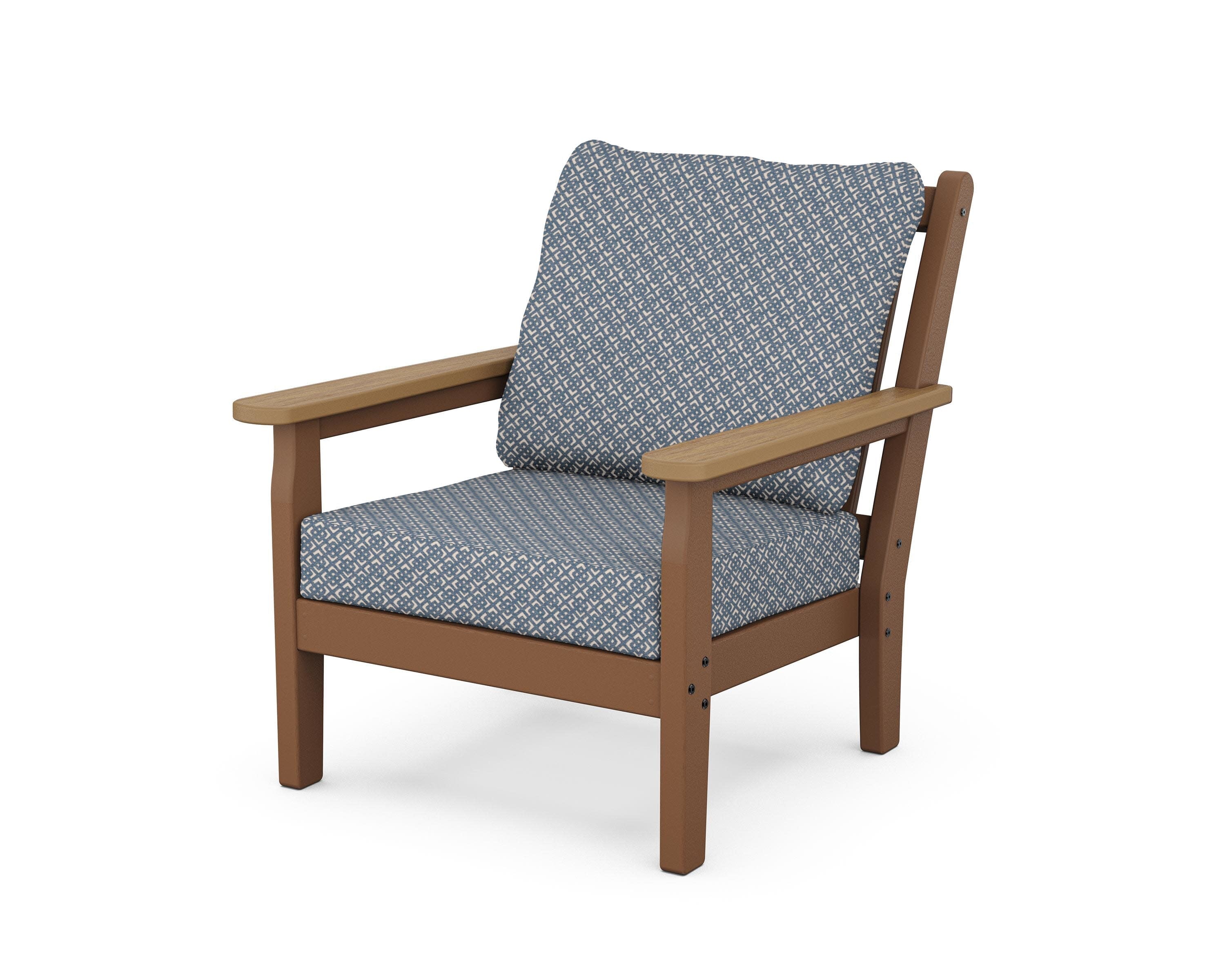 Chippendale Deep Seating Chair in Teak / Natural / Hopscotch