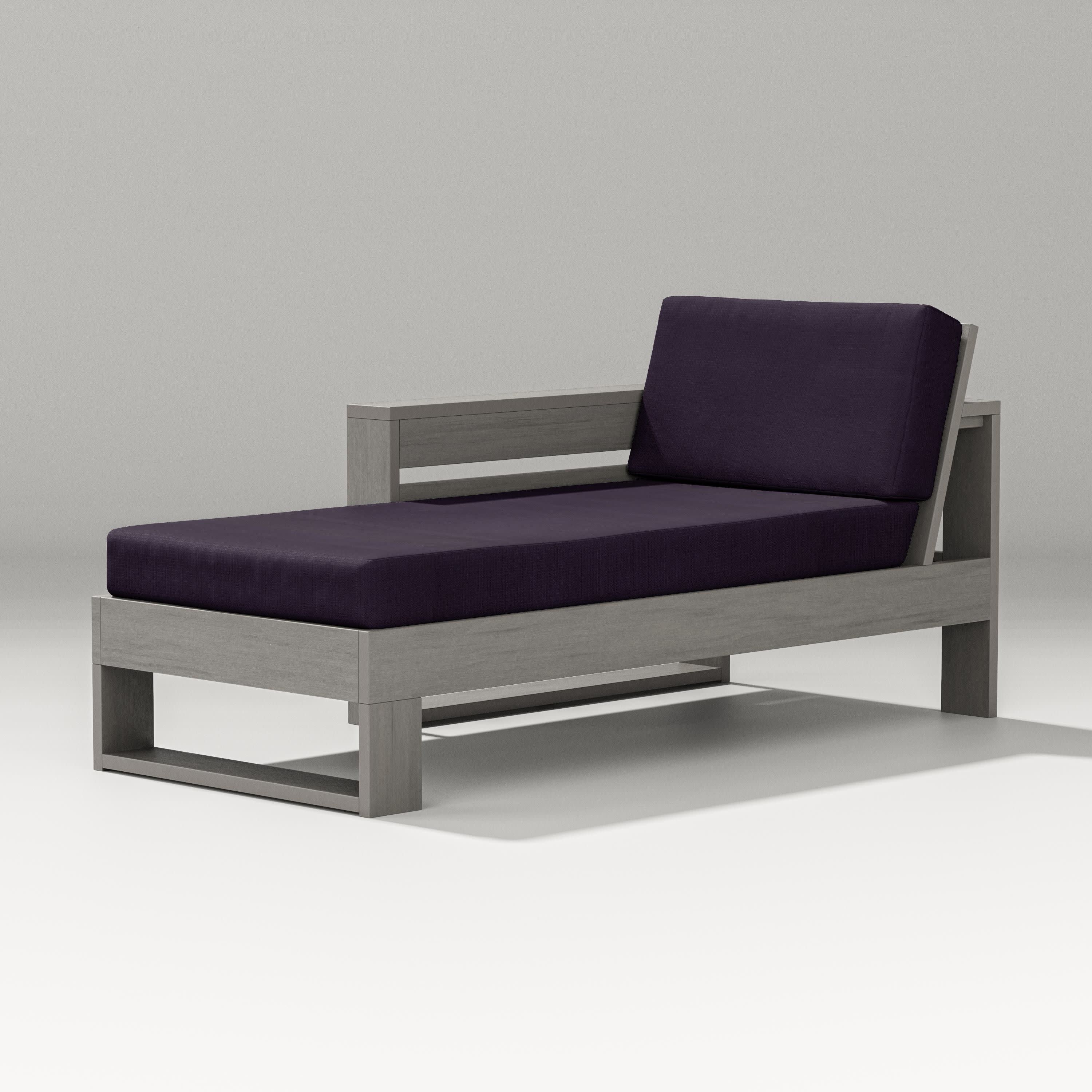 Latitude Modular Left Arm Chaise in Driftwood / Navy Linen