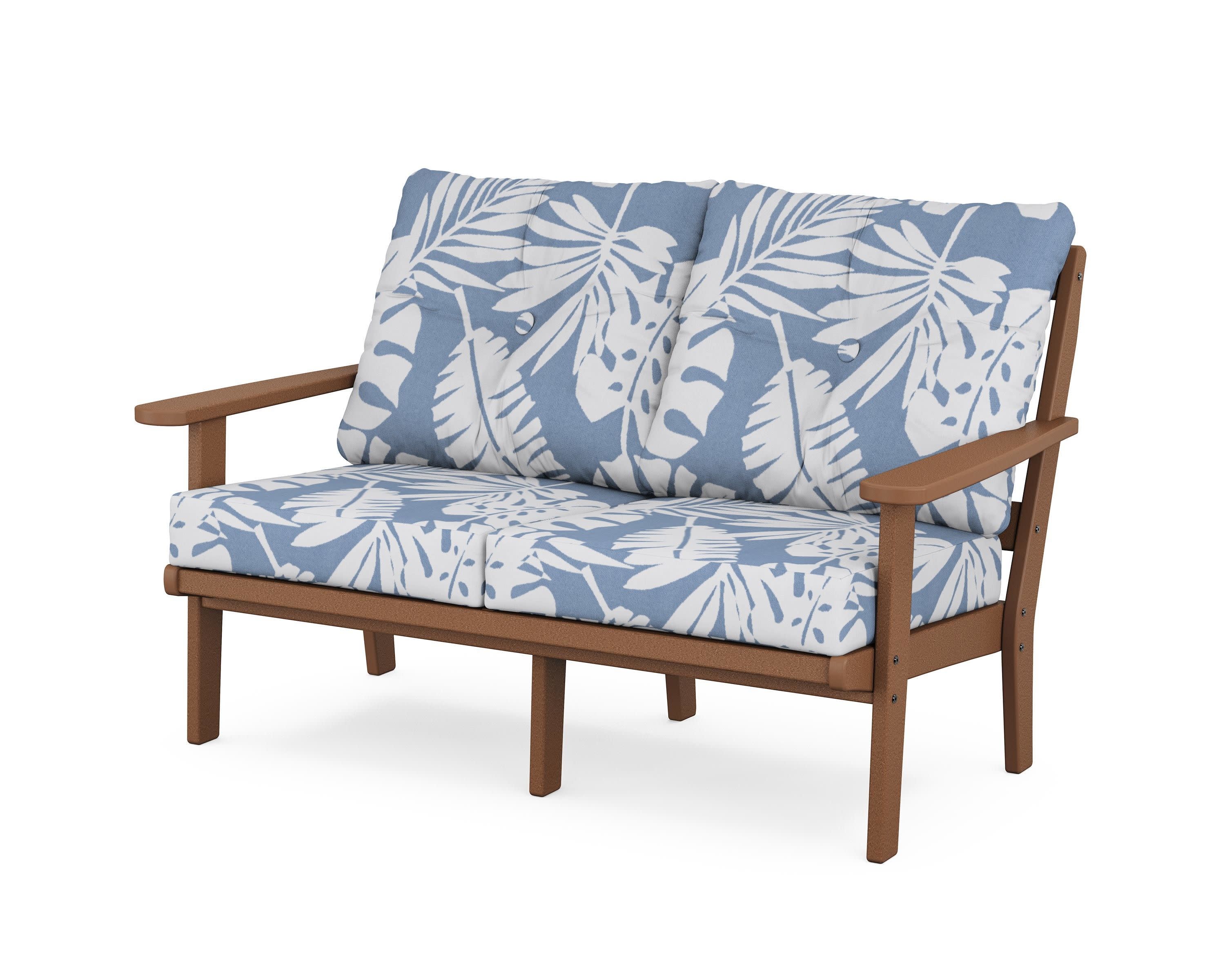 Mission Deep SeatingLoveseat in Teak / Leaf Sky Blue