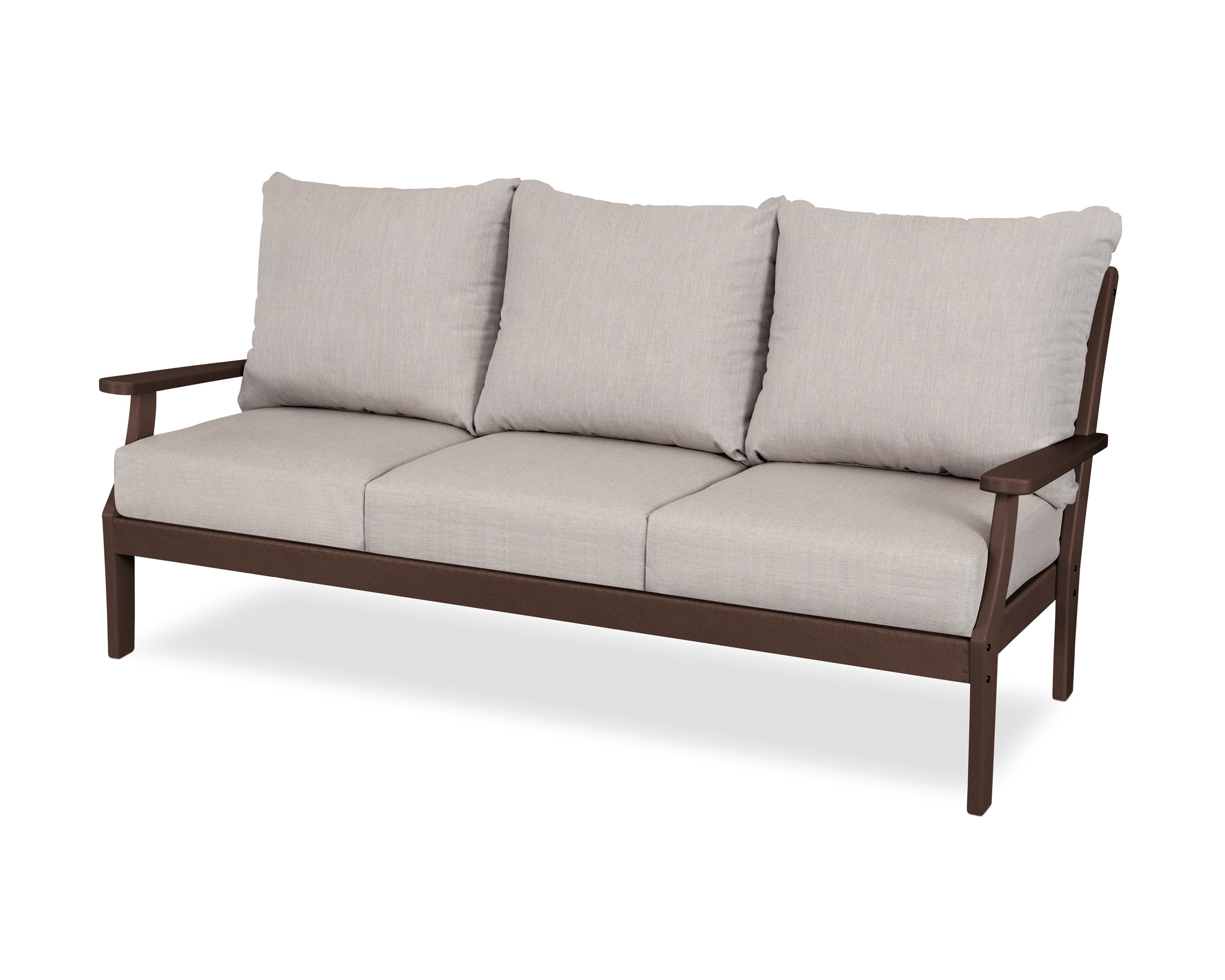 Braxton Deep Seating Sofa in Mahogany / Cast Ash