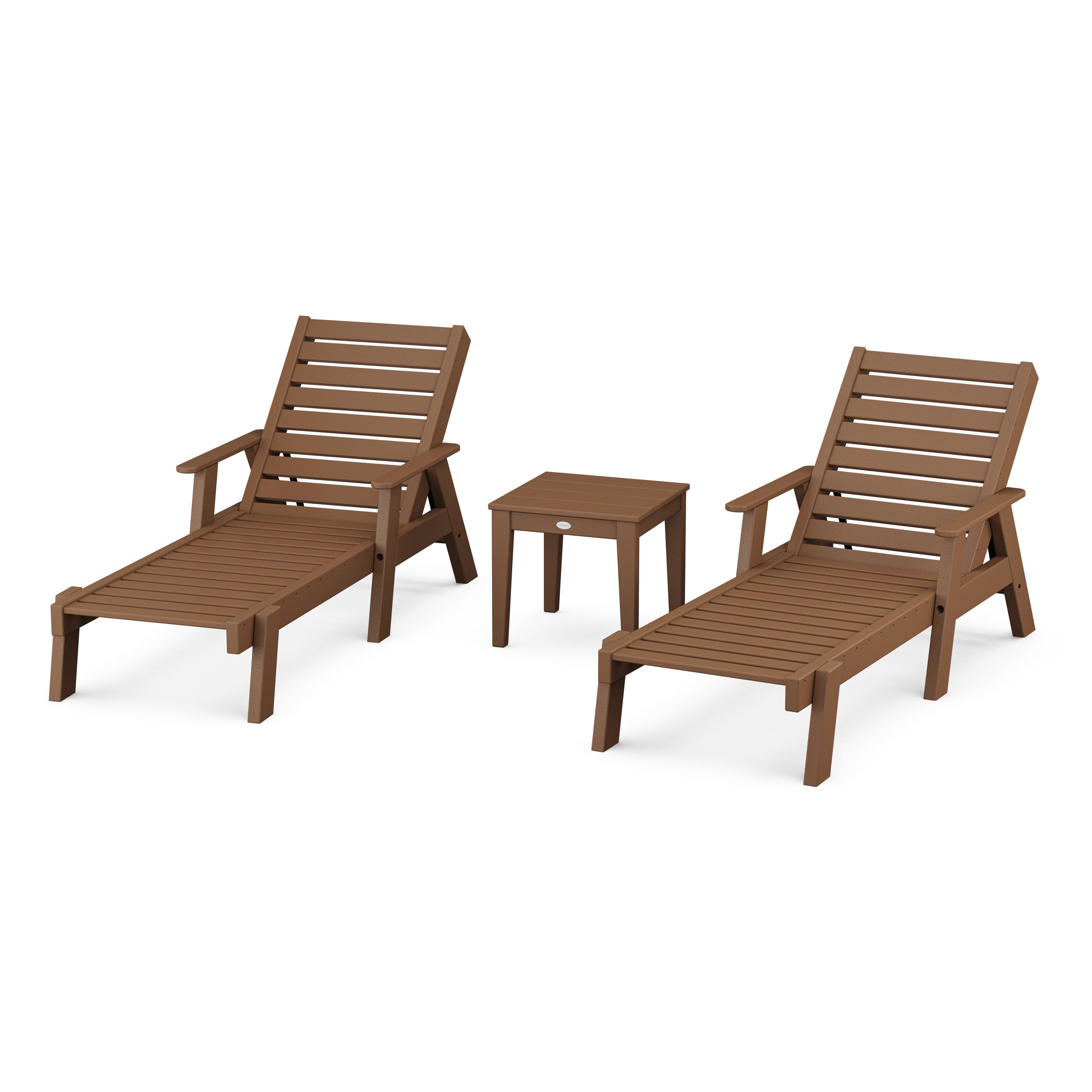 Captain Chaise 3-Piece Set with Arms in Teak