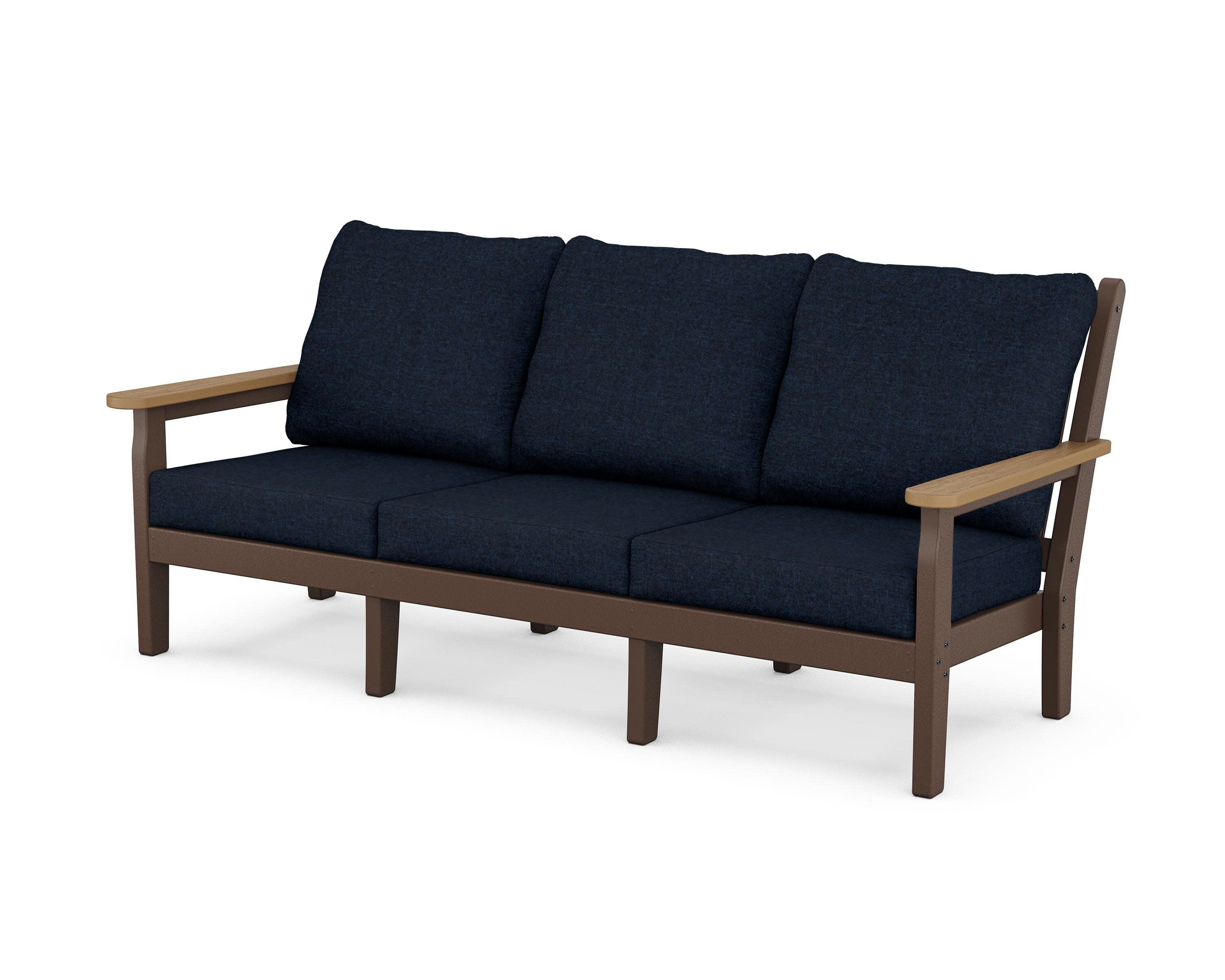 Chippendale Deep Seating Sofa in Mahogany / Natural / Marine Indigo