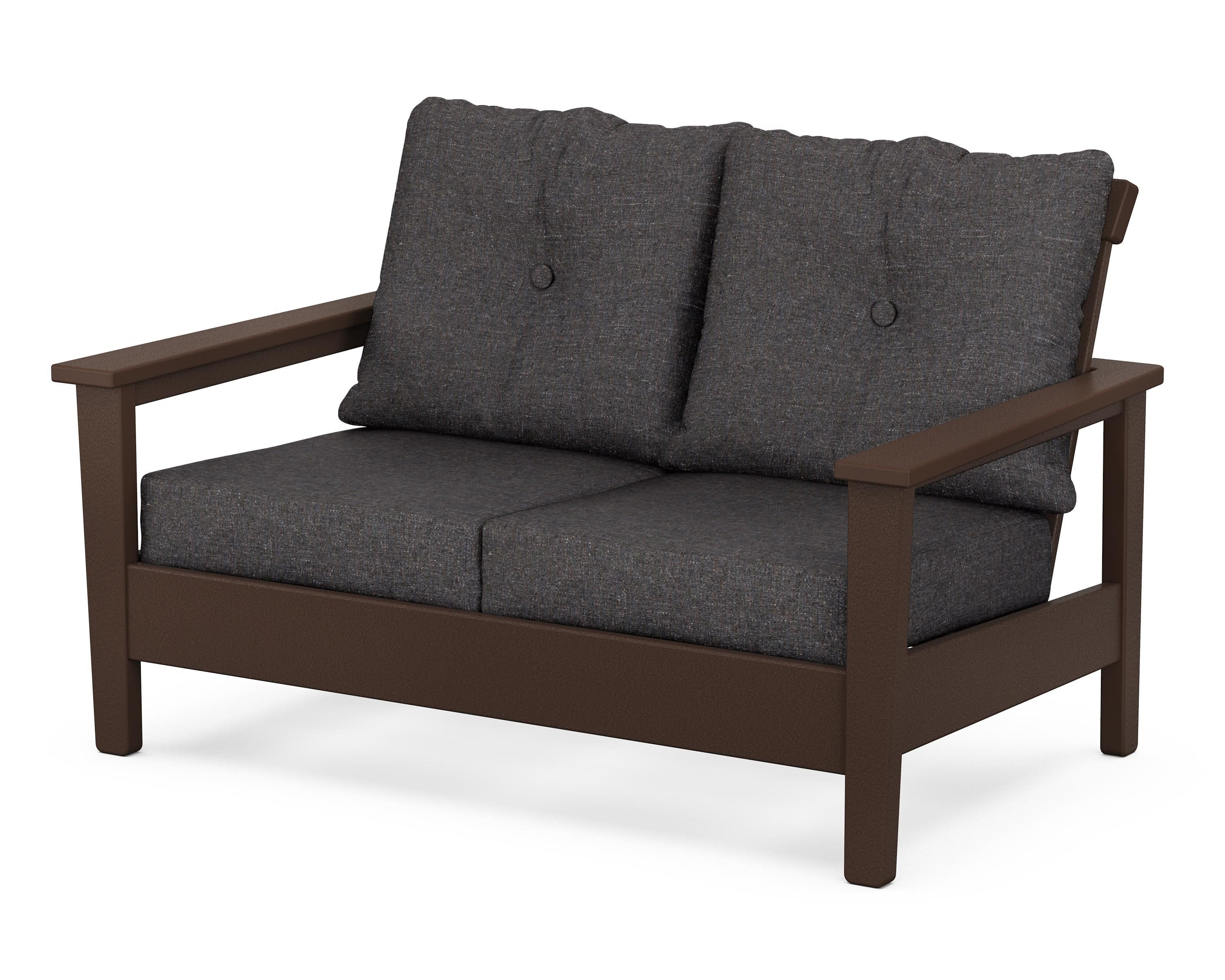 Prescott Deep Seating Loveseat in Mahogany / Ash Charcoal