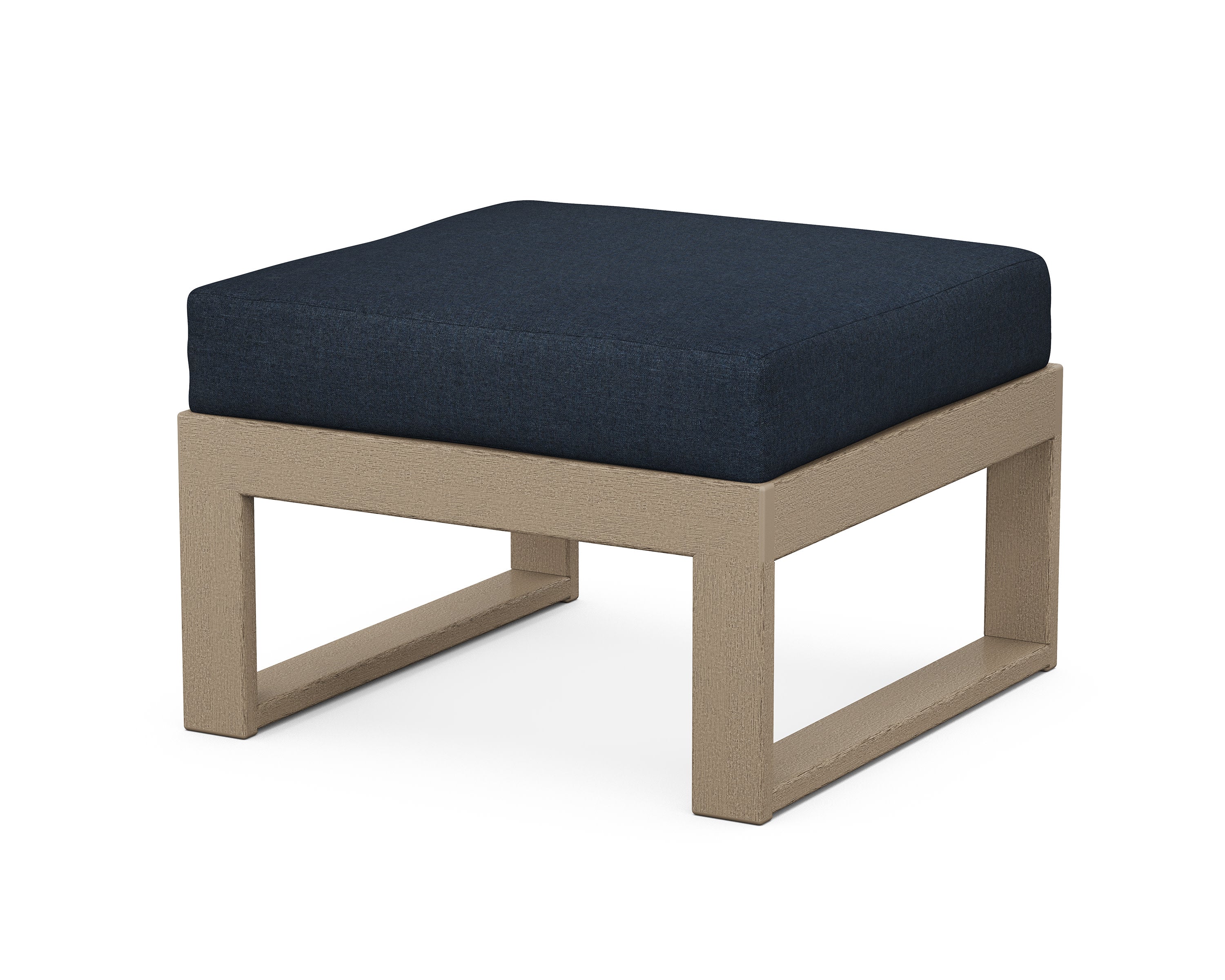 Modular Ottoman - Modern in Vintage Sahara / Marine Indigo