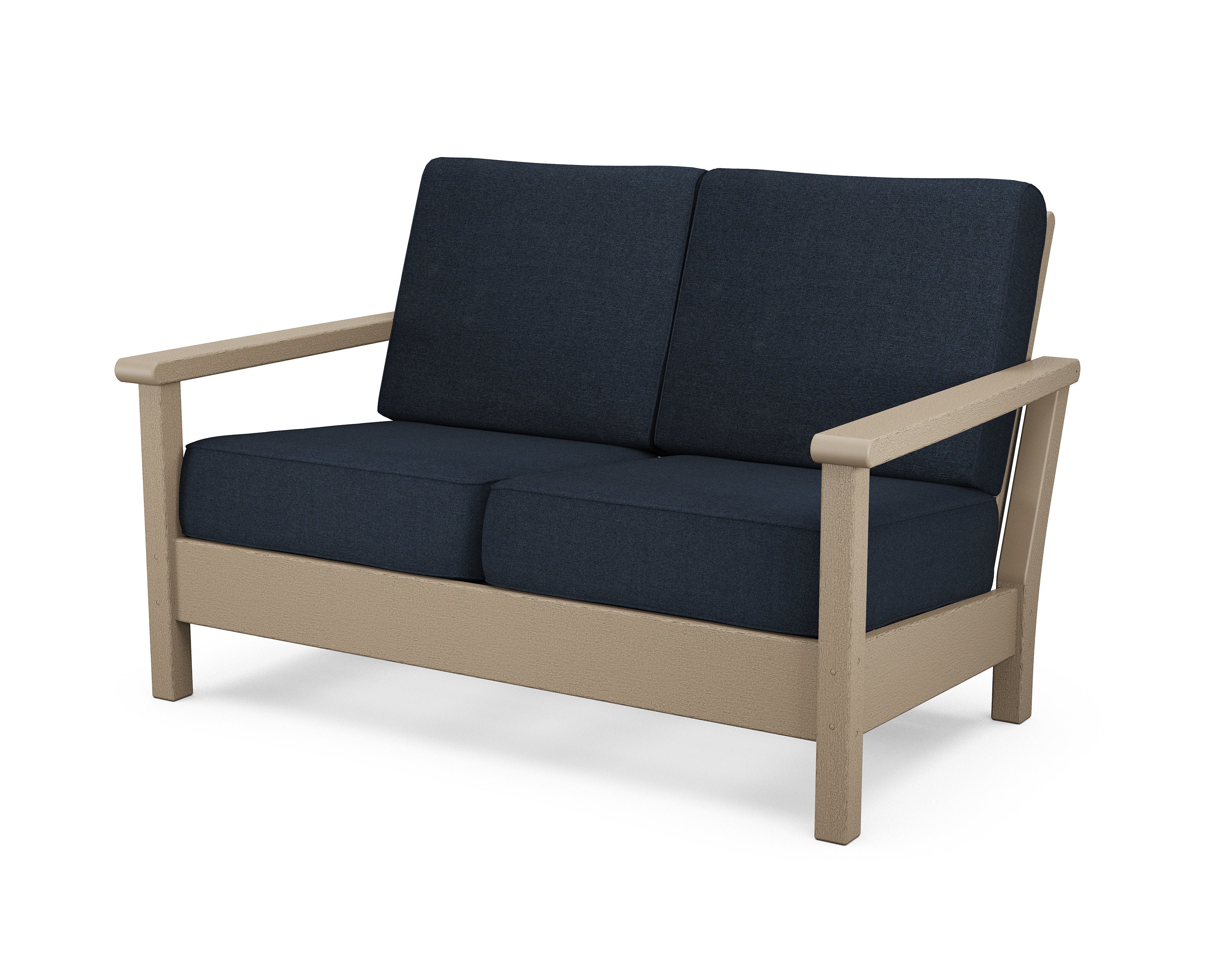 Harbour Deep Seating Loveseat in Vintage Sahara / Marine Indigo