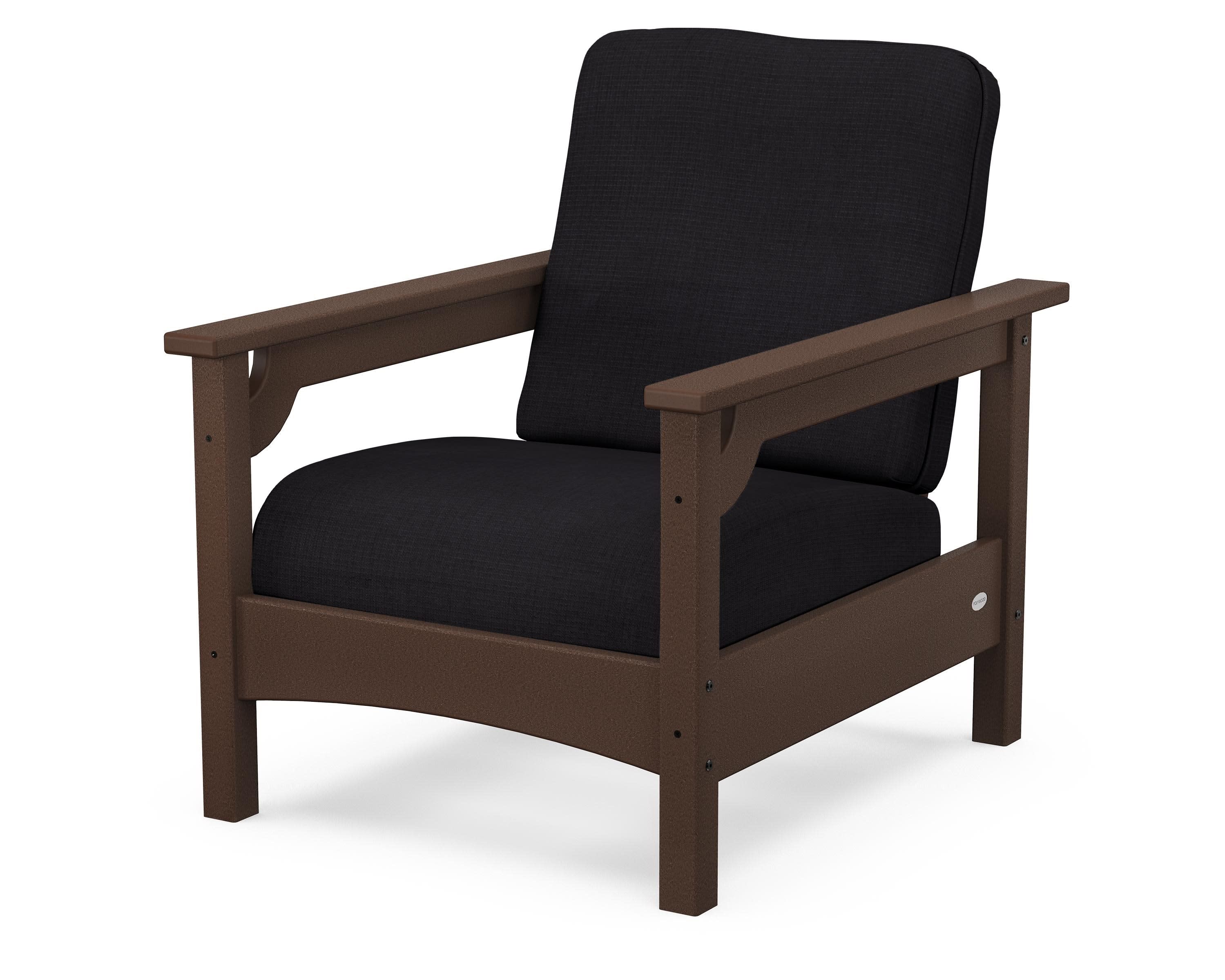 Club Chair in Mahogany / Midnight Linen