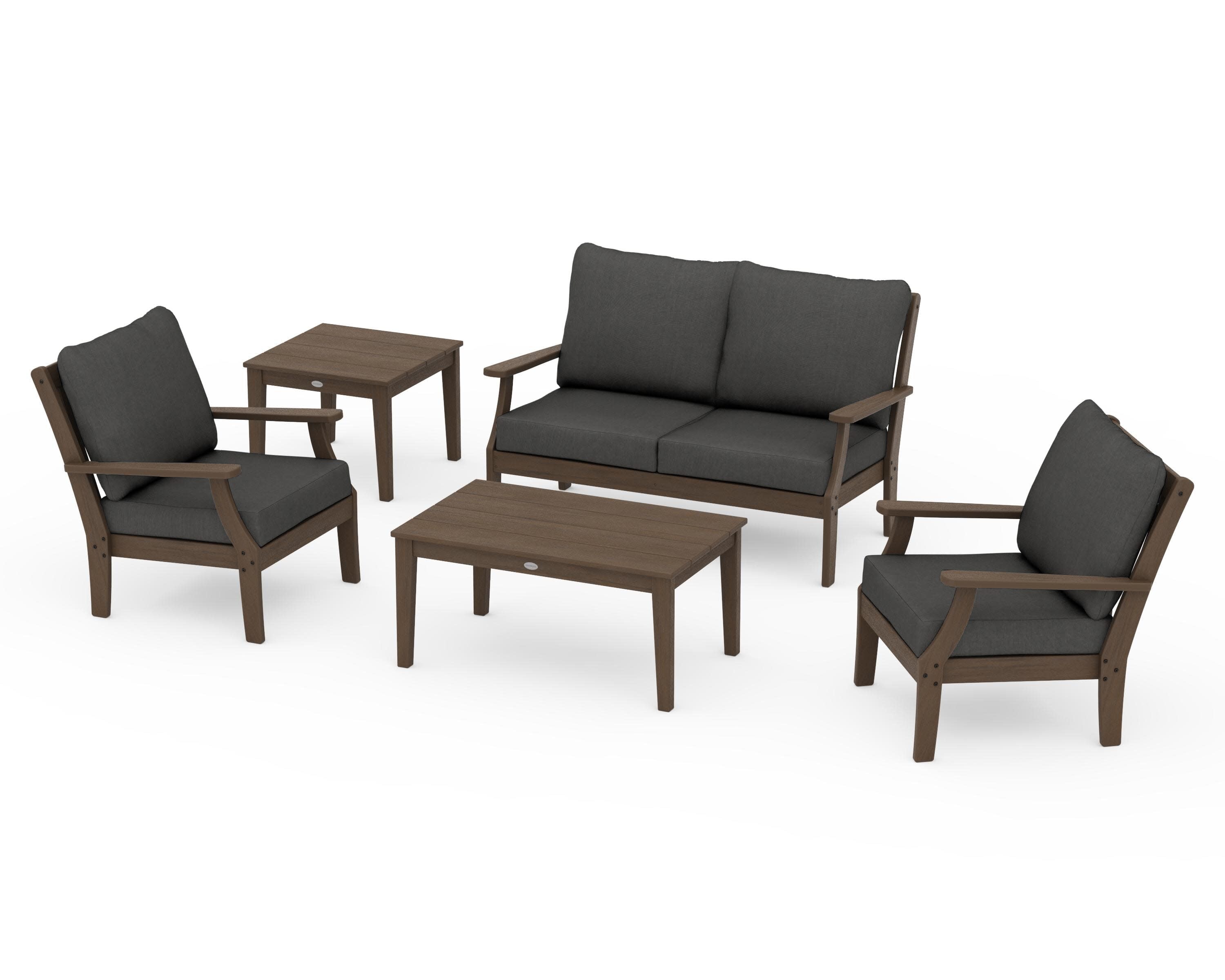 Braxton 5-Piece Deep Seating Set in Kona / Spectrum Carbon