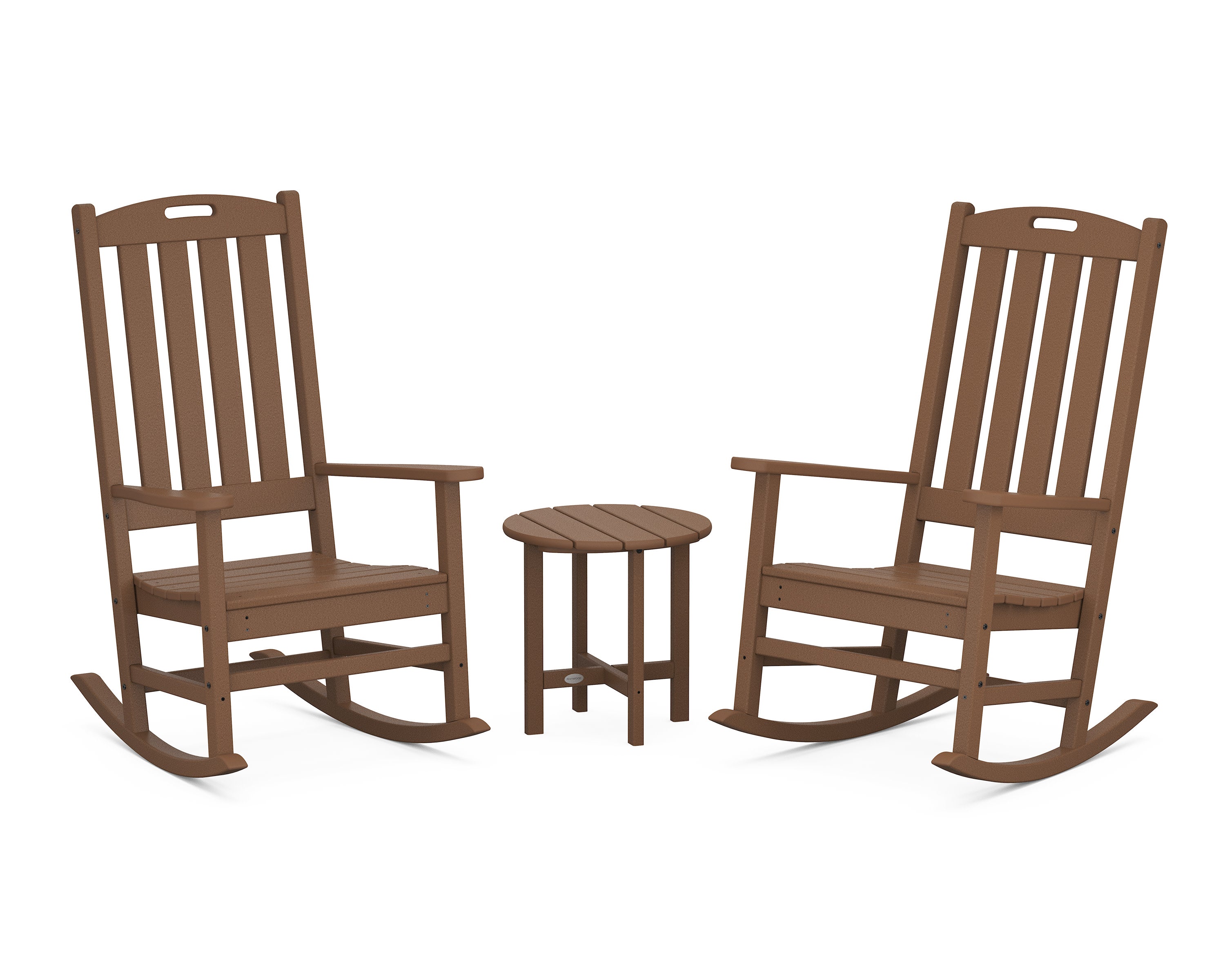Nautical 3-Piece Porch Rocking Chair Set in Teak