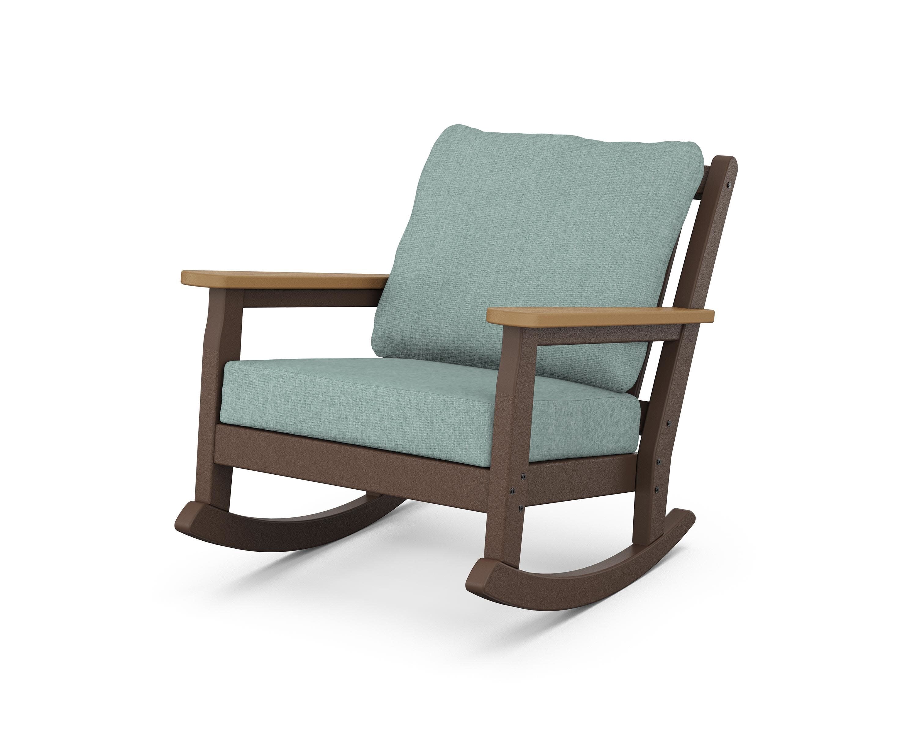 Chippendale Deep Seating Rocking Chair in Mahogany / Natural / Glacier Spa
