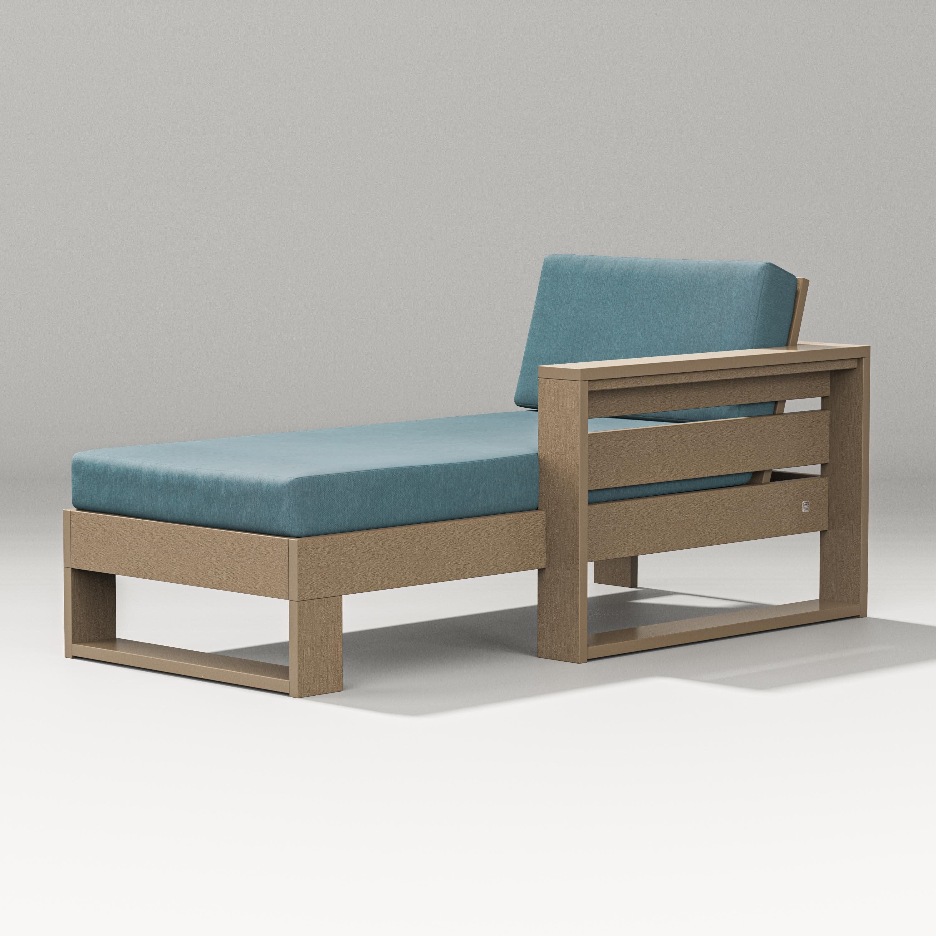Latitude Modular Right Arm Chaise in Vintage Sahara / Ocean Teal
