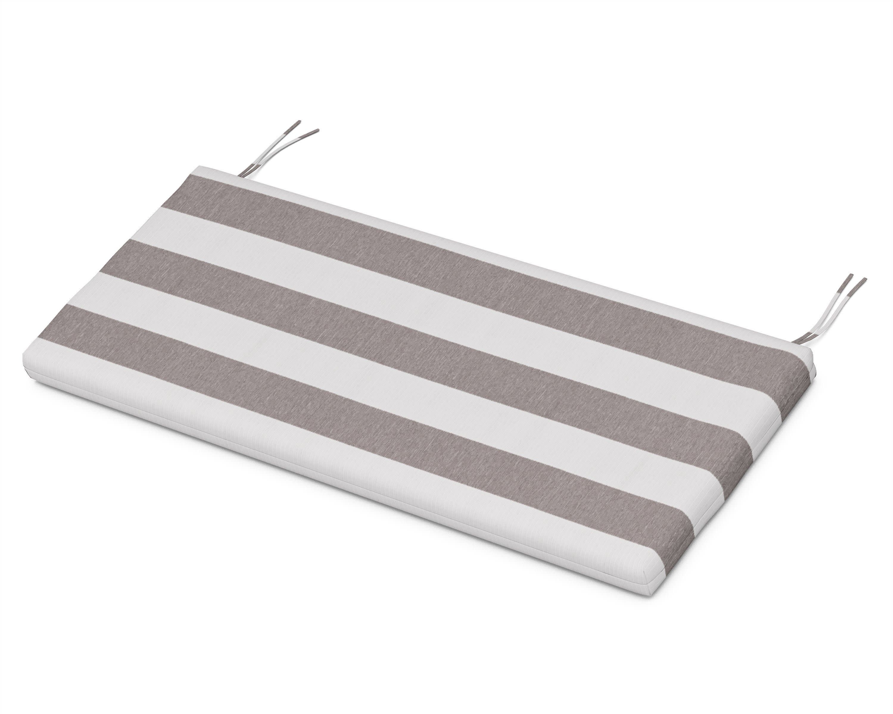 Bench Seat Cushion - 17"D x 40.5"W x 2.5"H in Cabana Stripe Grey Mist