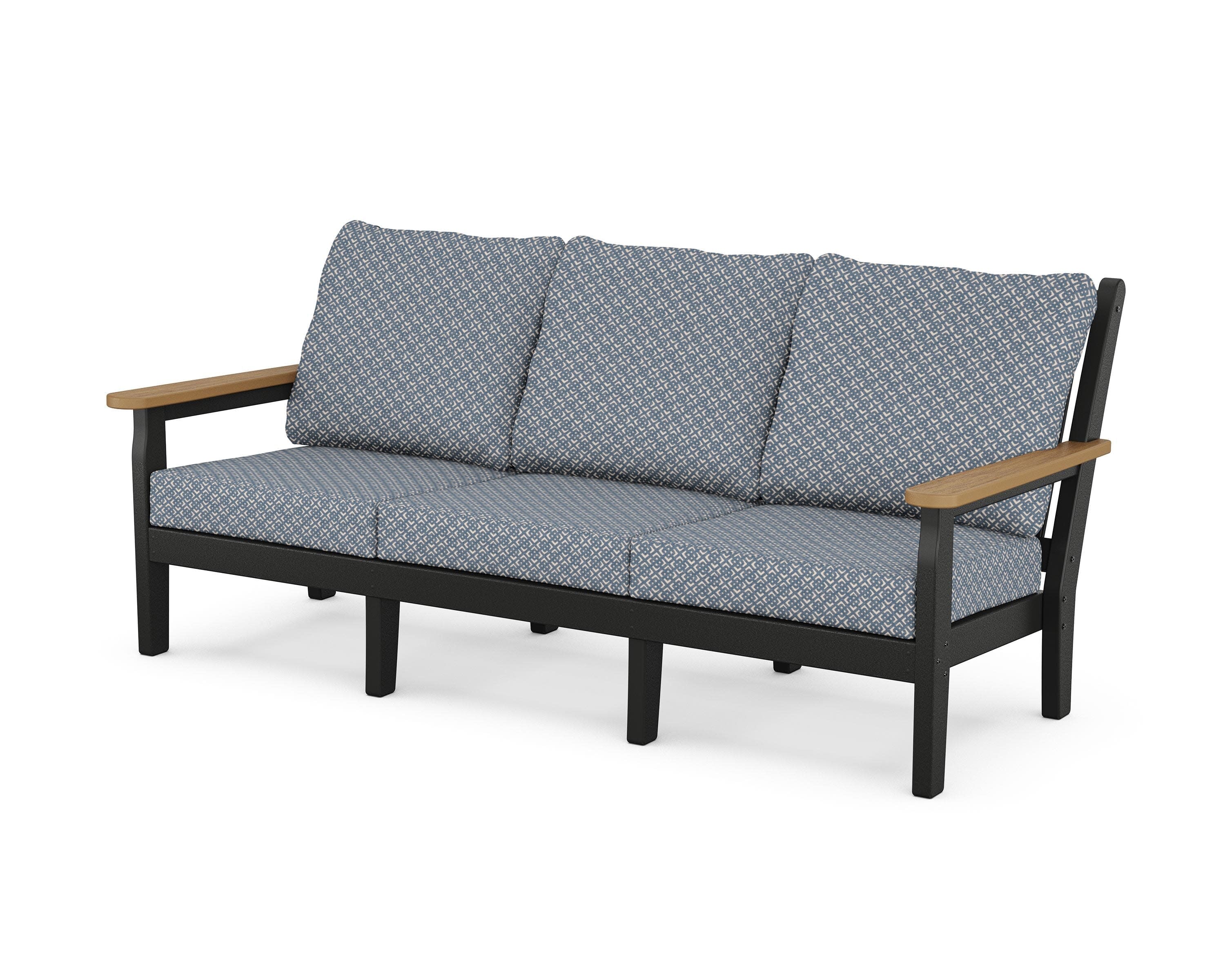 Chippendale Deep Seating Sofa in Black / Natural / Hopscotch