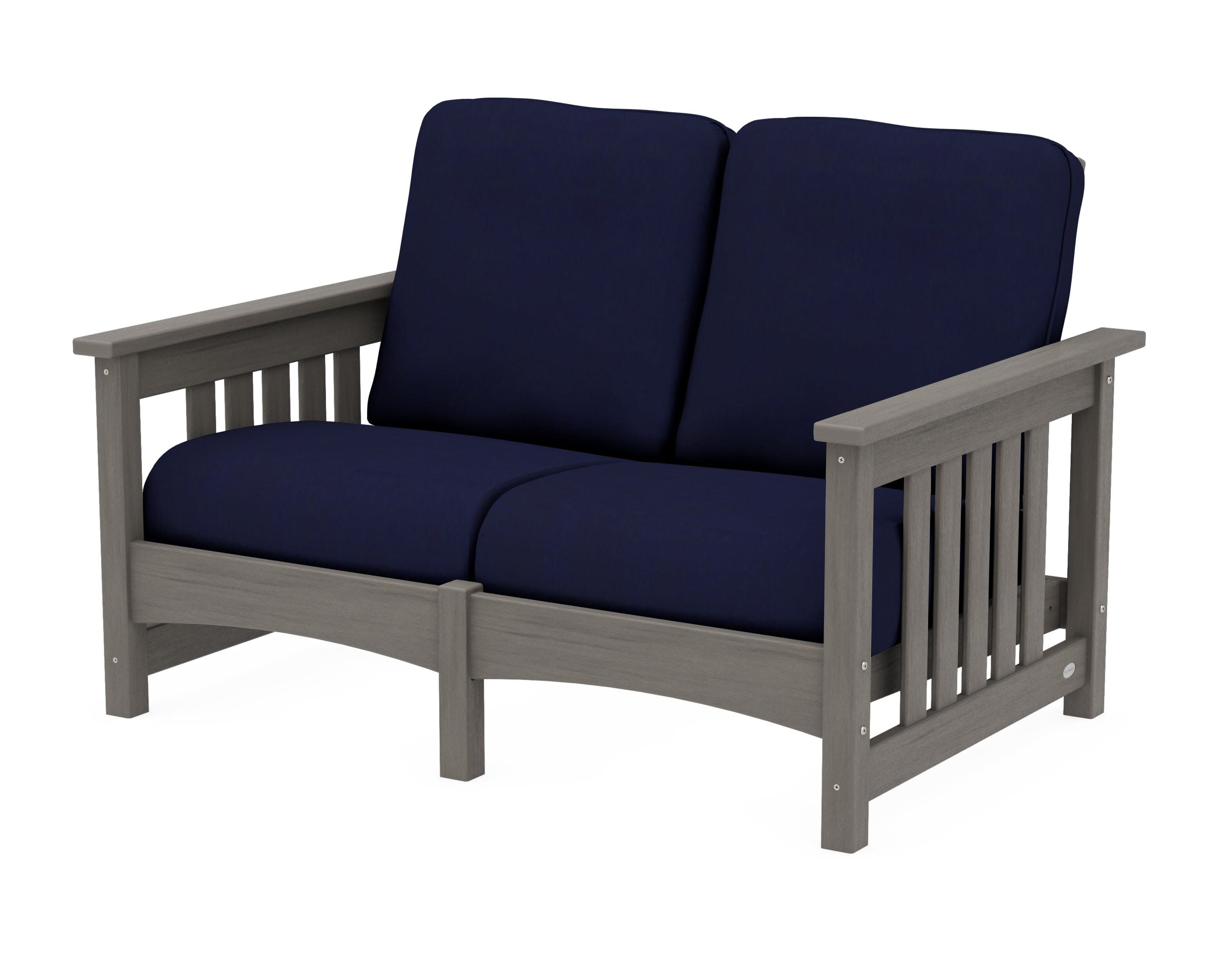 Club Mission Loveseat in Driftwood / Navy