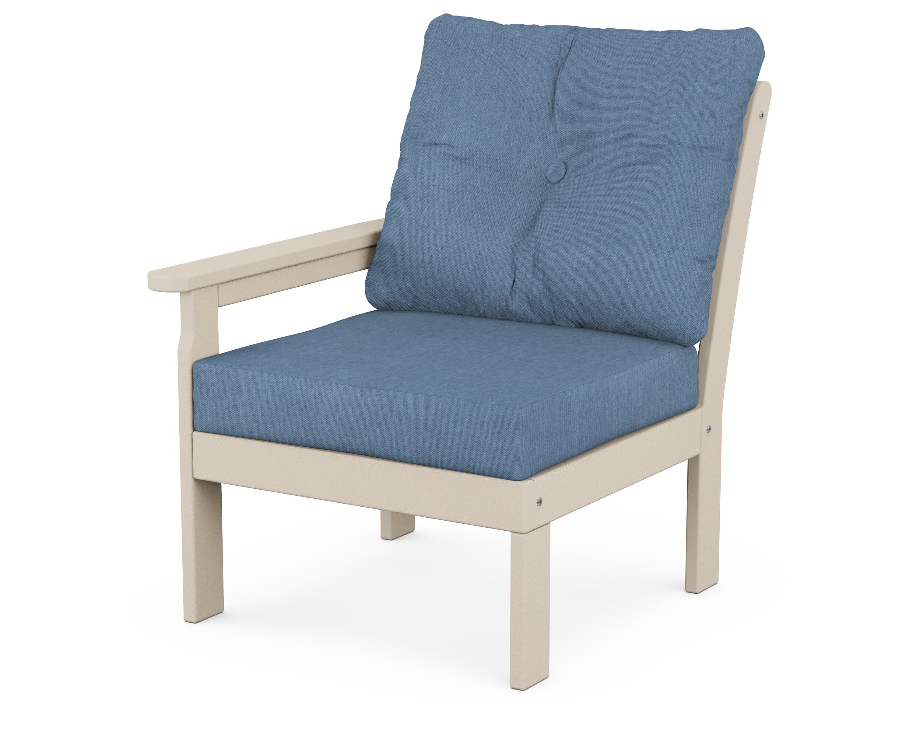 Vineyard Modular Left Arm Chair in Sand / Sky Blue