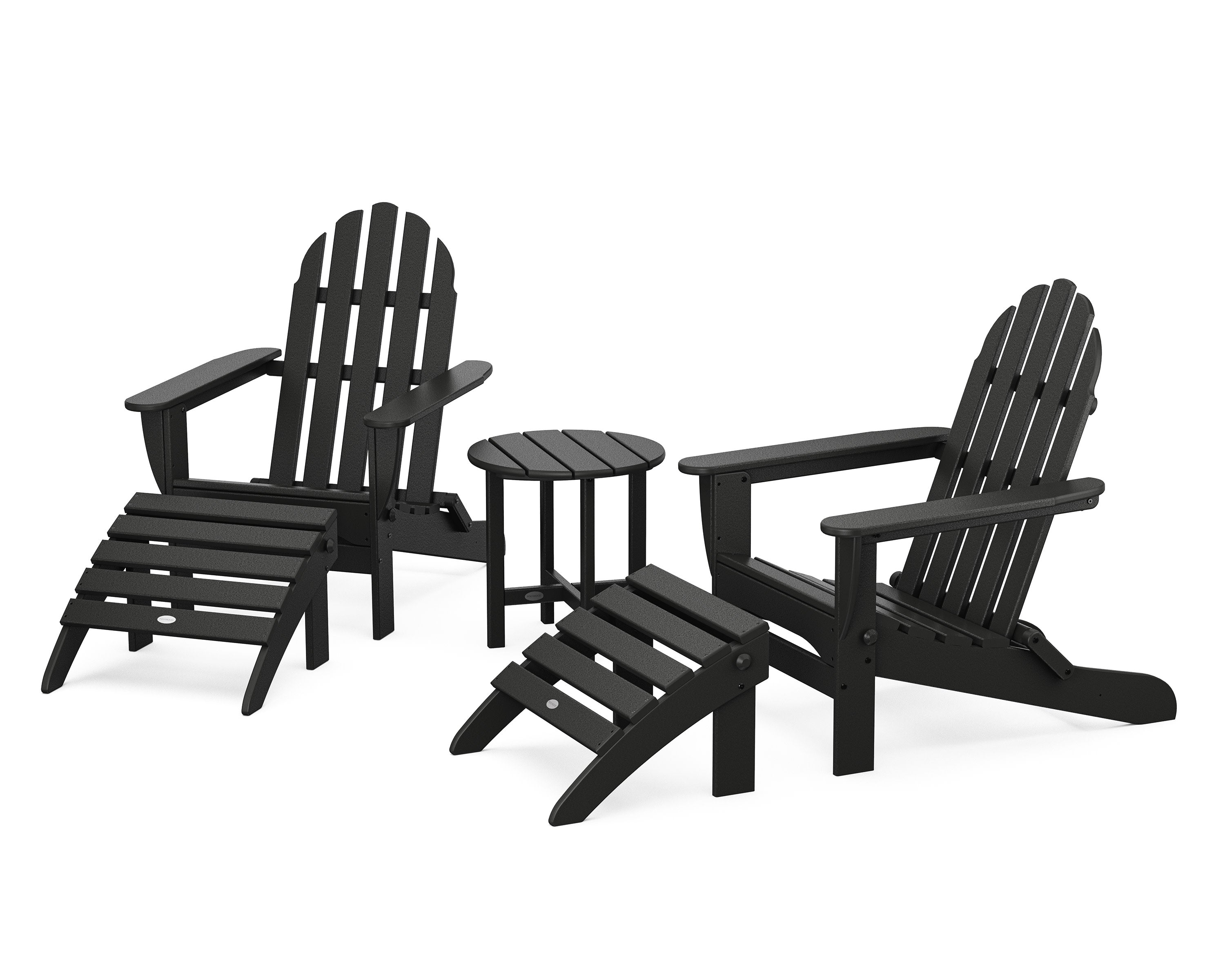Classic Adirondack 5-Piece Casual Set in Black