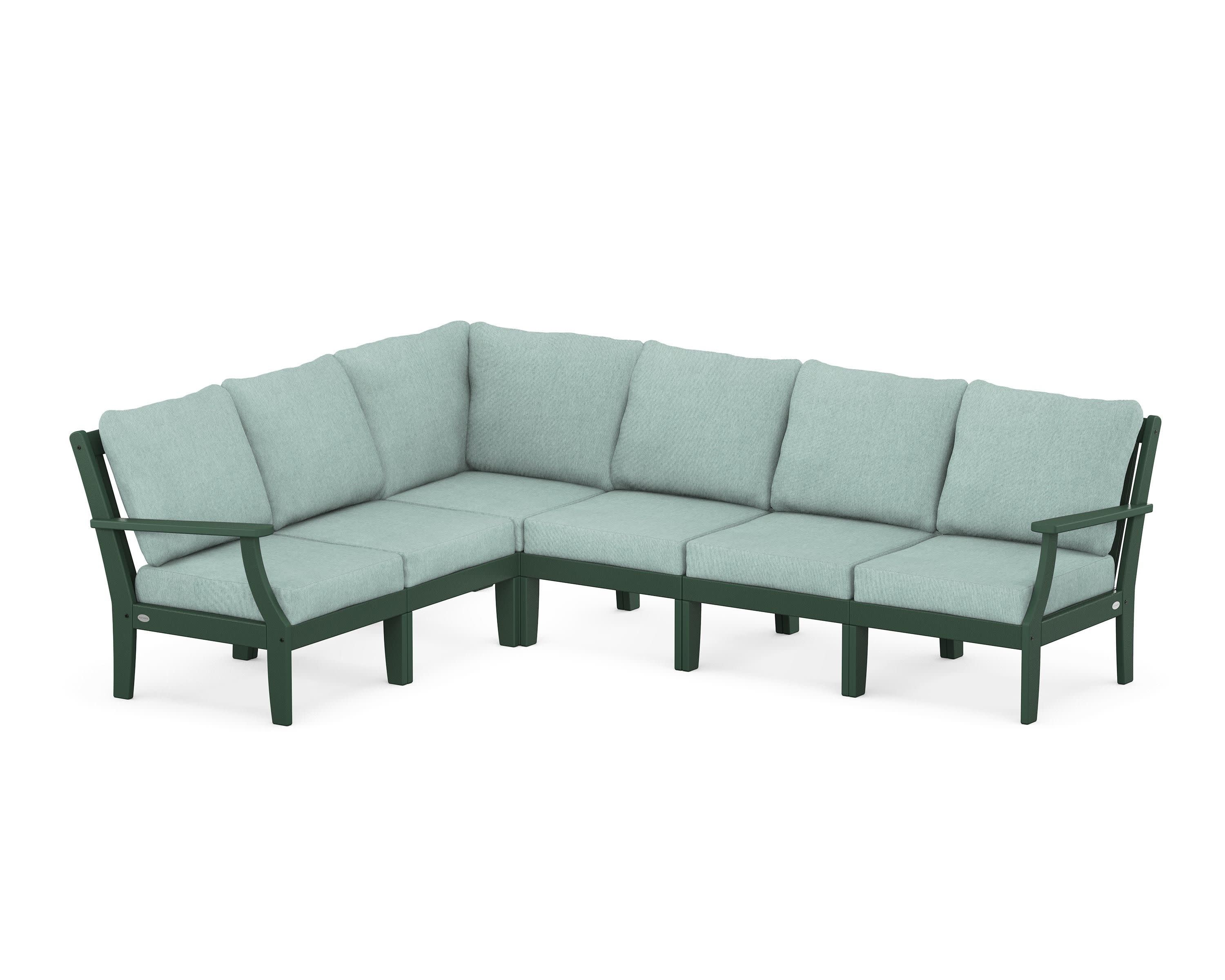 Braxton Modular 6-Piece Deep Seating Set in Green / Glacier Spa