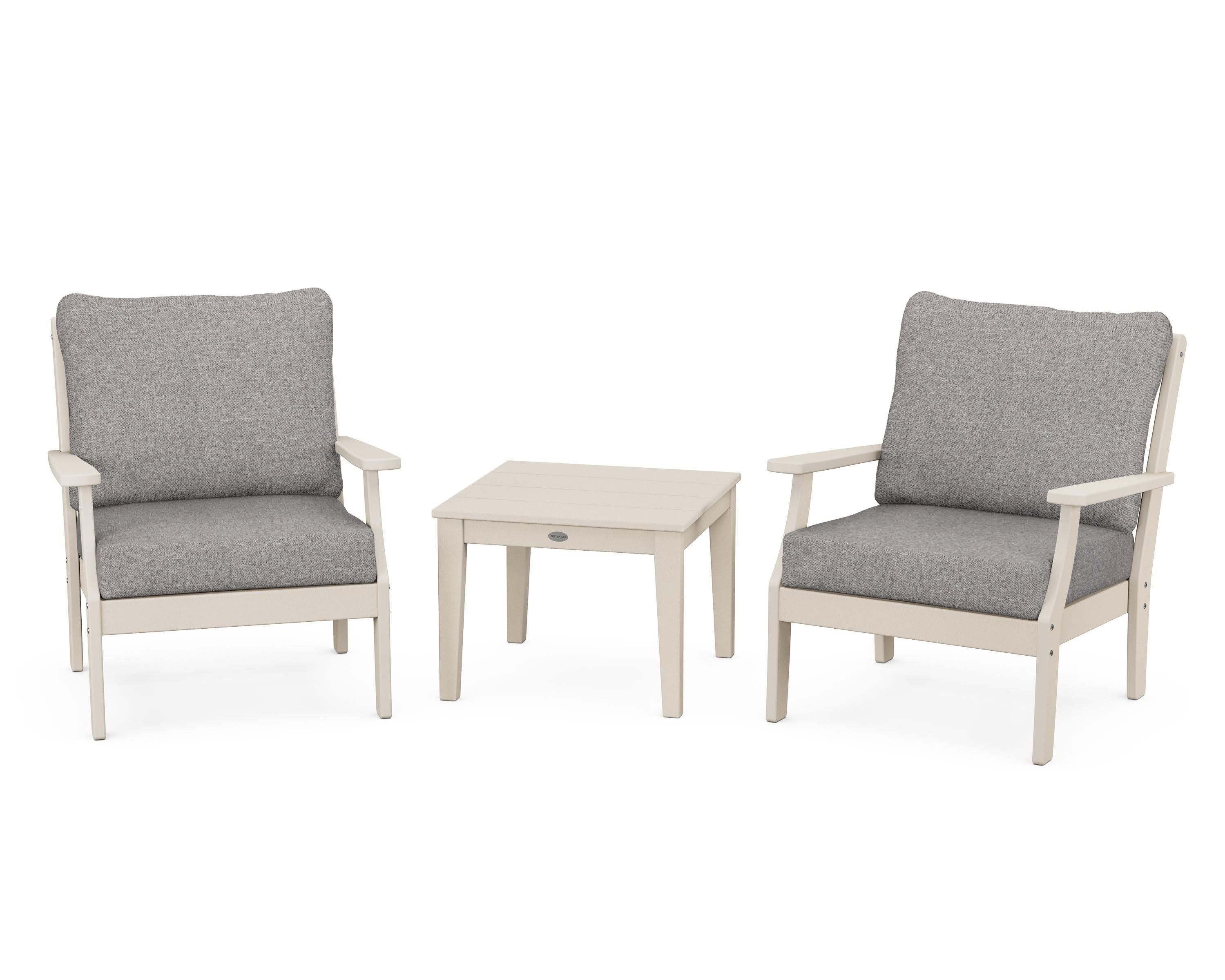 Braxton 3-Piece Deep Seating Set in Sand / Grey Mist