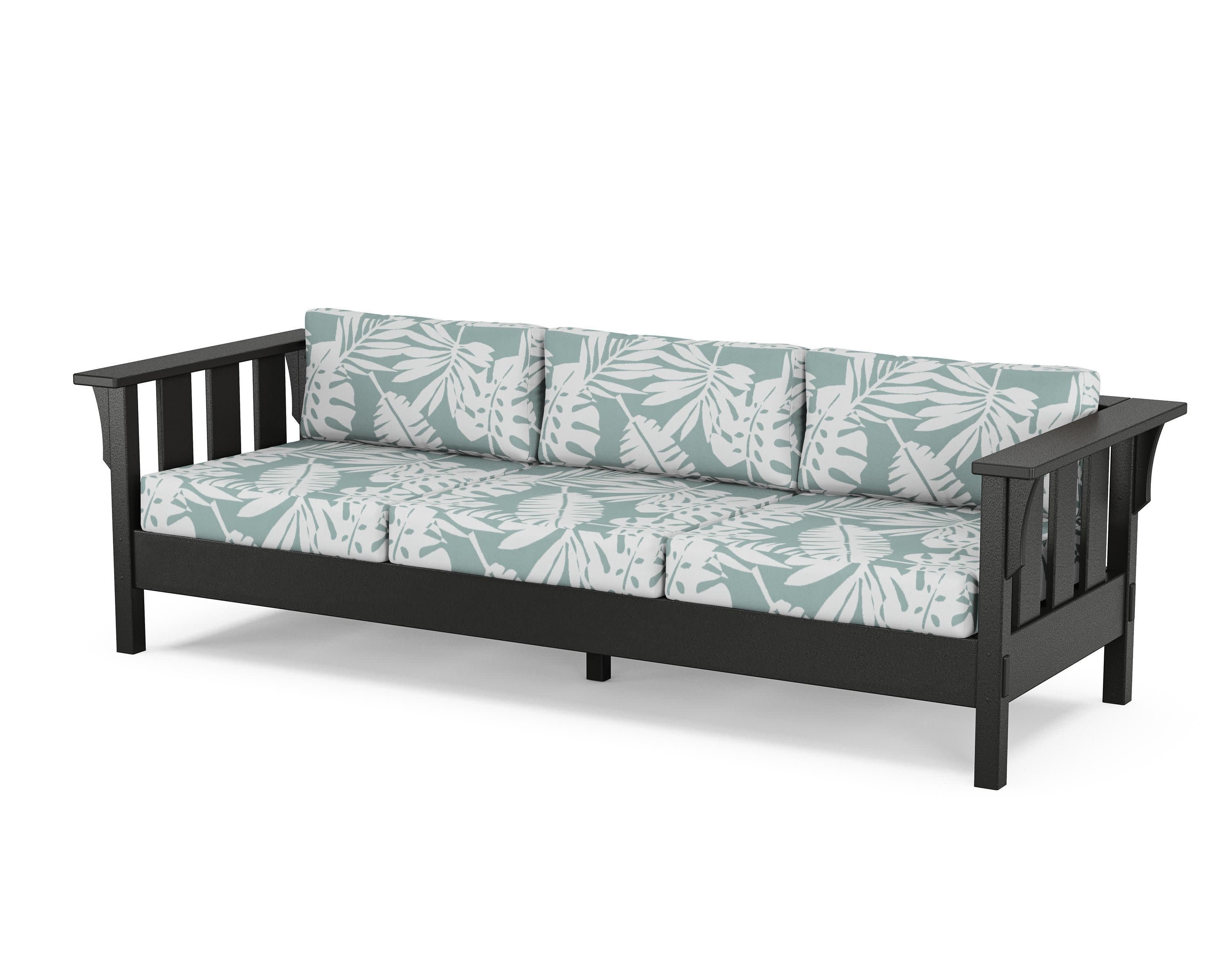 Acadia Deep Seating Sofa in Black / Leaf Glacier Spa