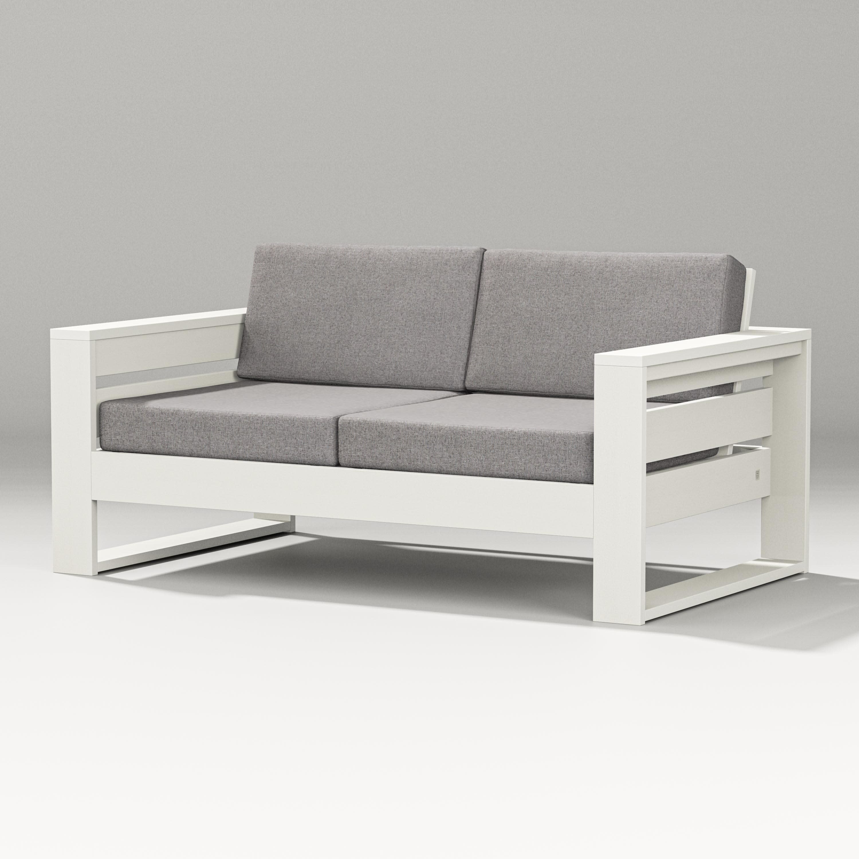 Latitude Loveseat in Vintage White / Grey Mist