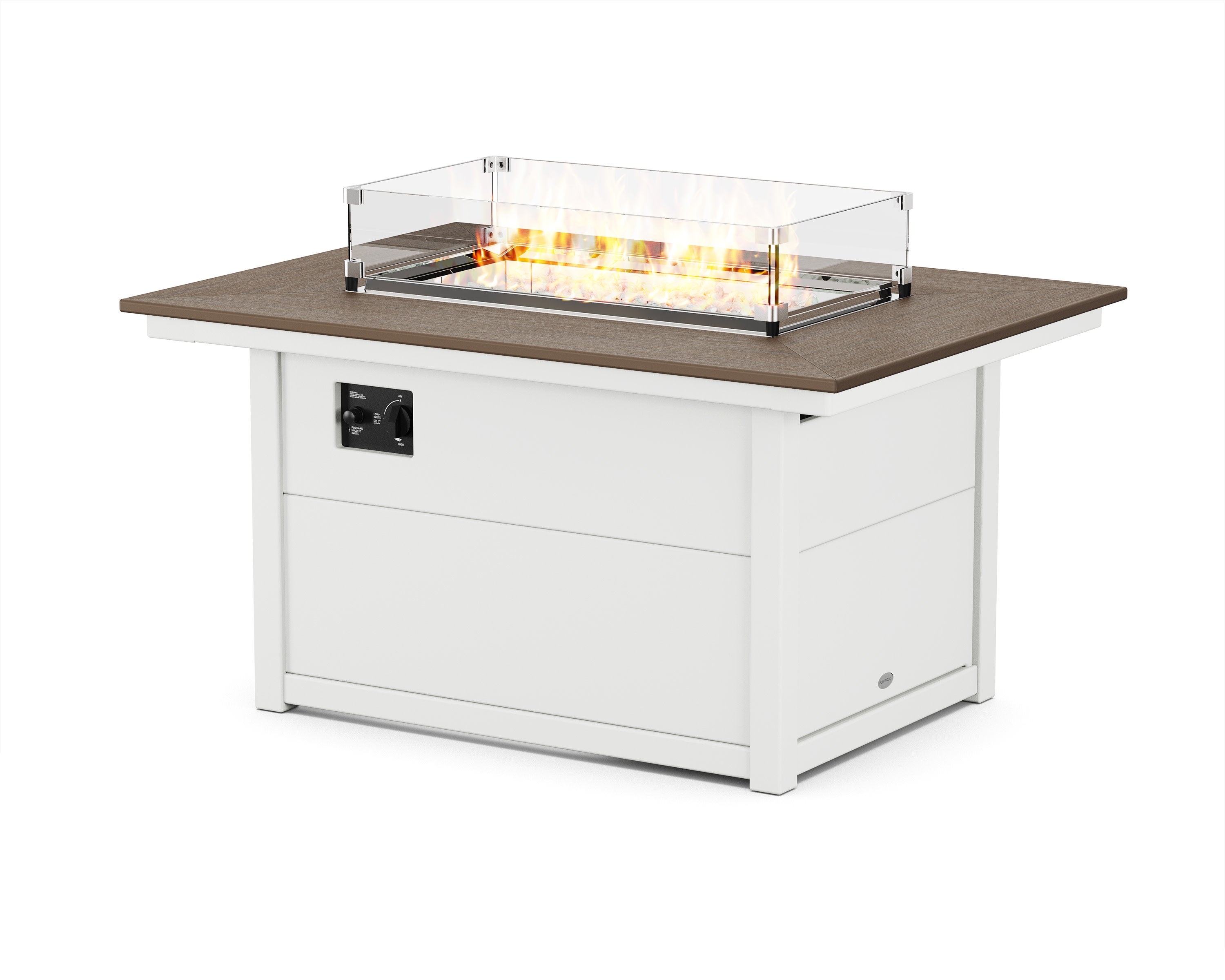 Rectangle 34" X 46" Fire Pit Table in White / Kona
