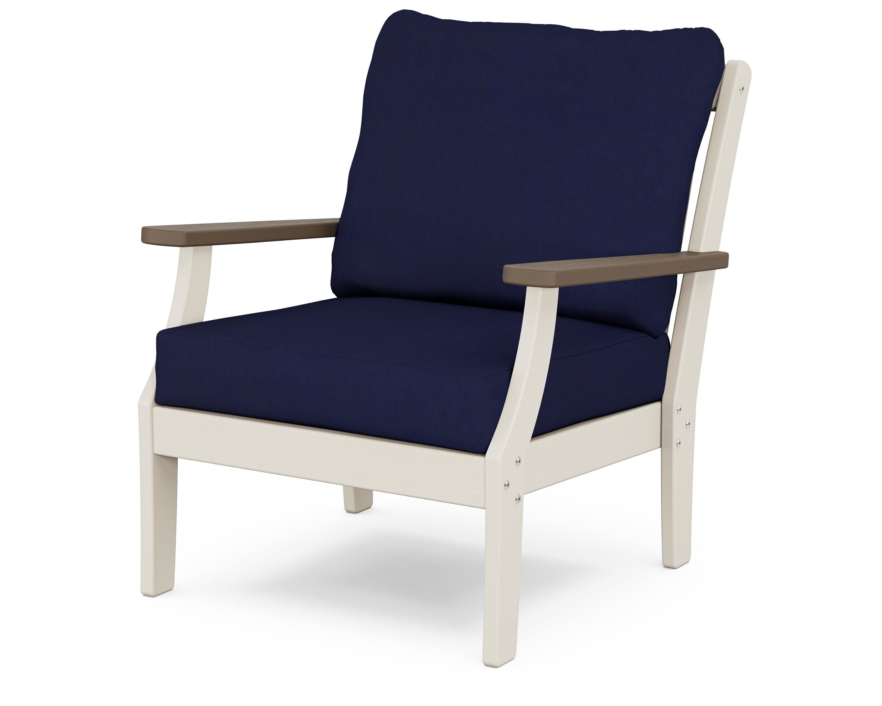 Braxton Deep Seating Chair in Sand / Kona / Navy