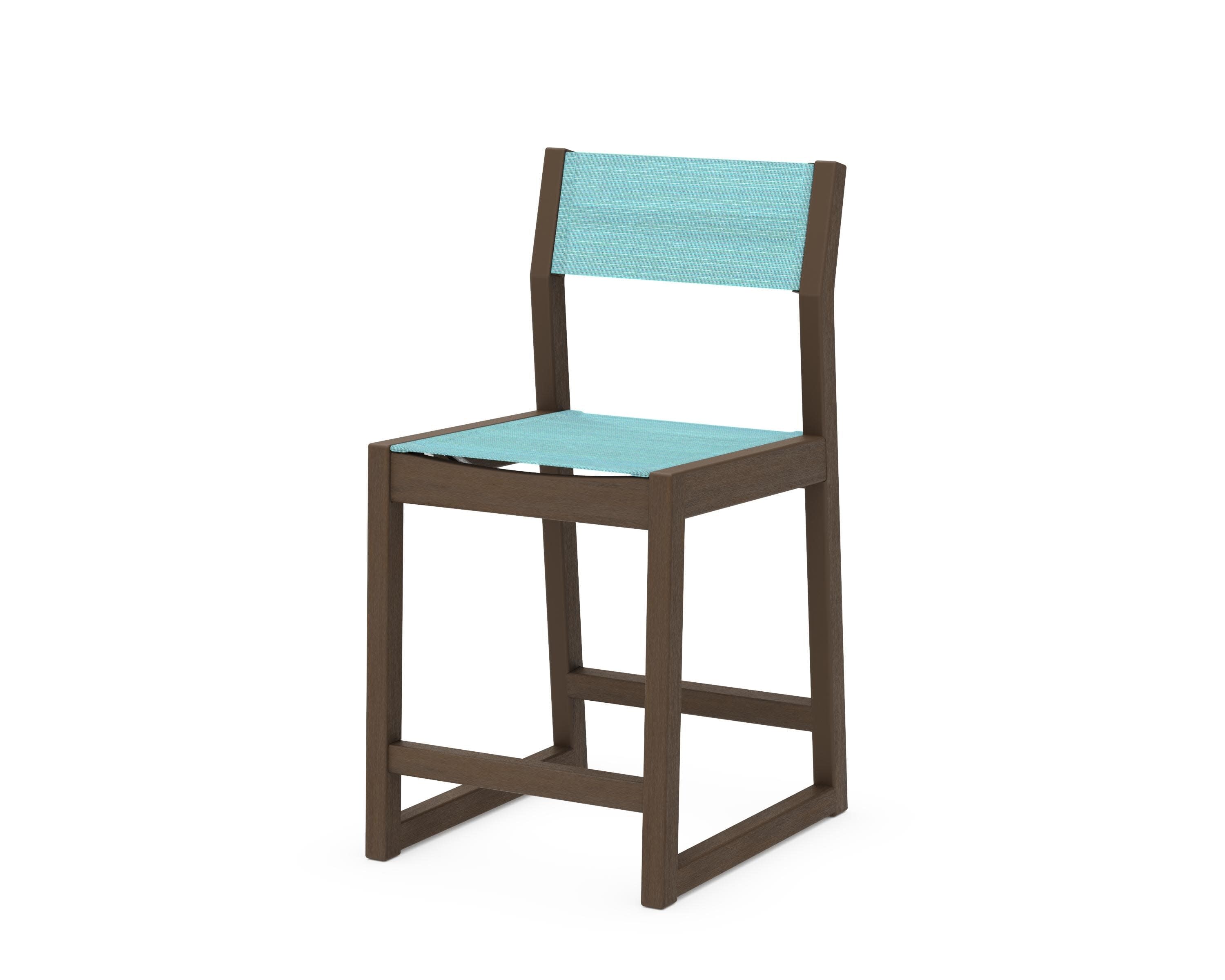EDGE Sling Counter Side Chair in Kona / Dupioni Aquamarine Sling