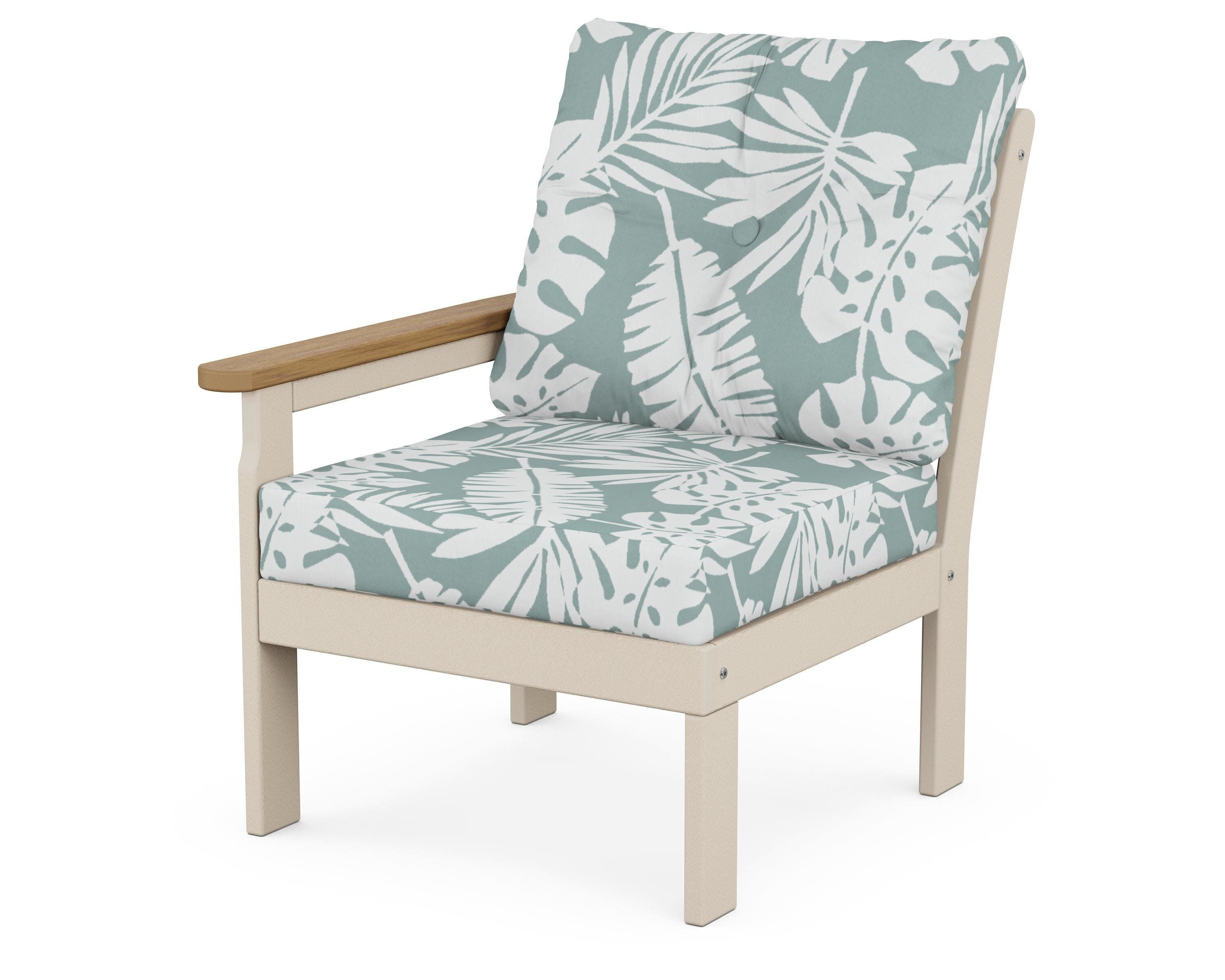Vineyard Modular Left Arm Chair in Sand / Natural / Leaf Glacier Spa