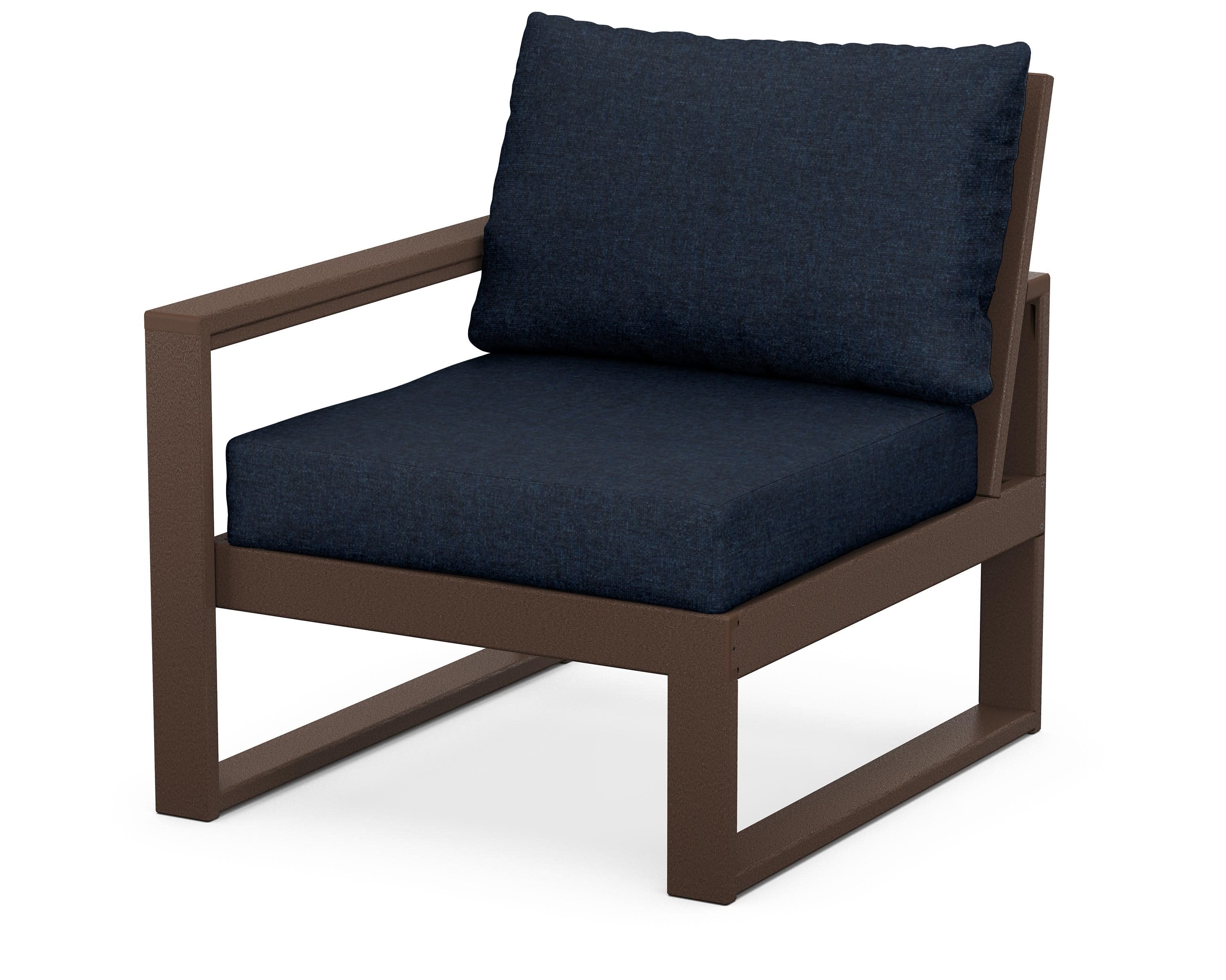EDGE Modular Left Arm Chair in Mahogany / Marine Indigo
