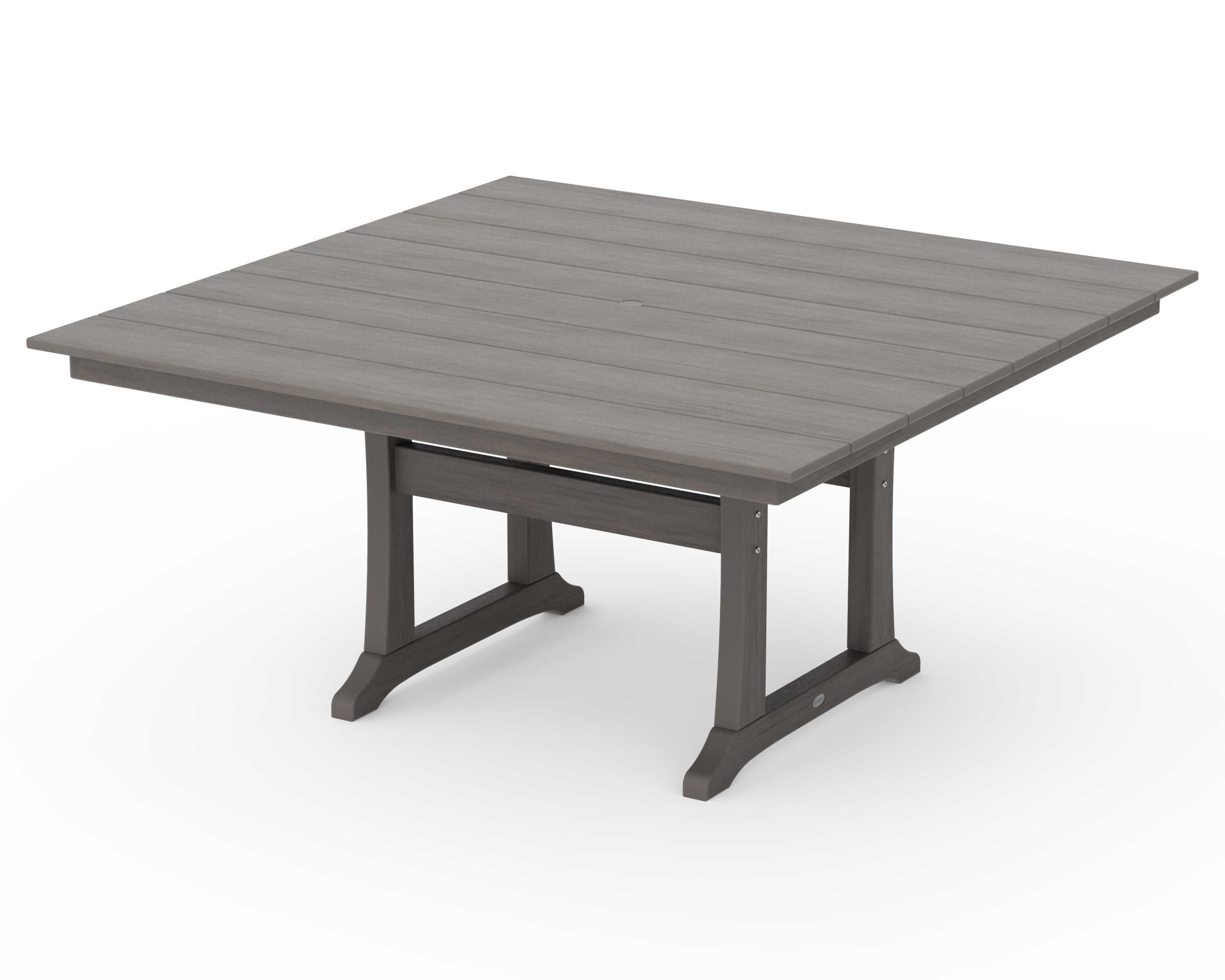 Farmhouse Trestle 59" Dining Table in Driftwood
