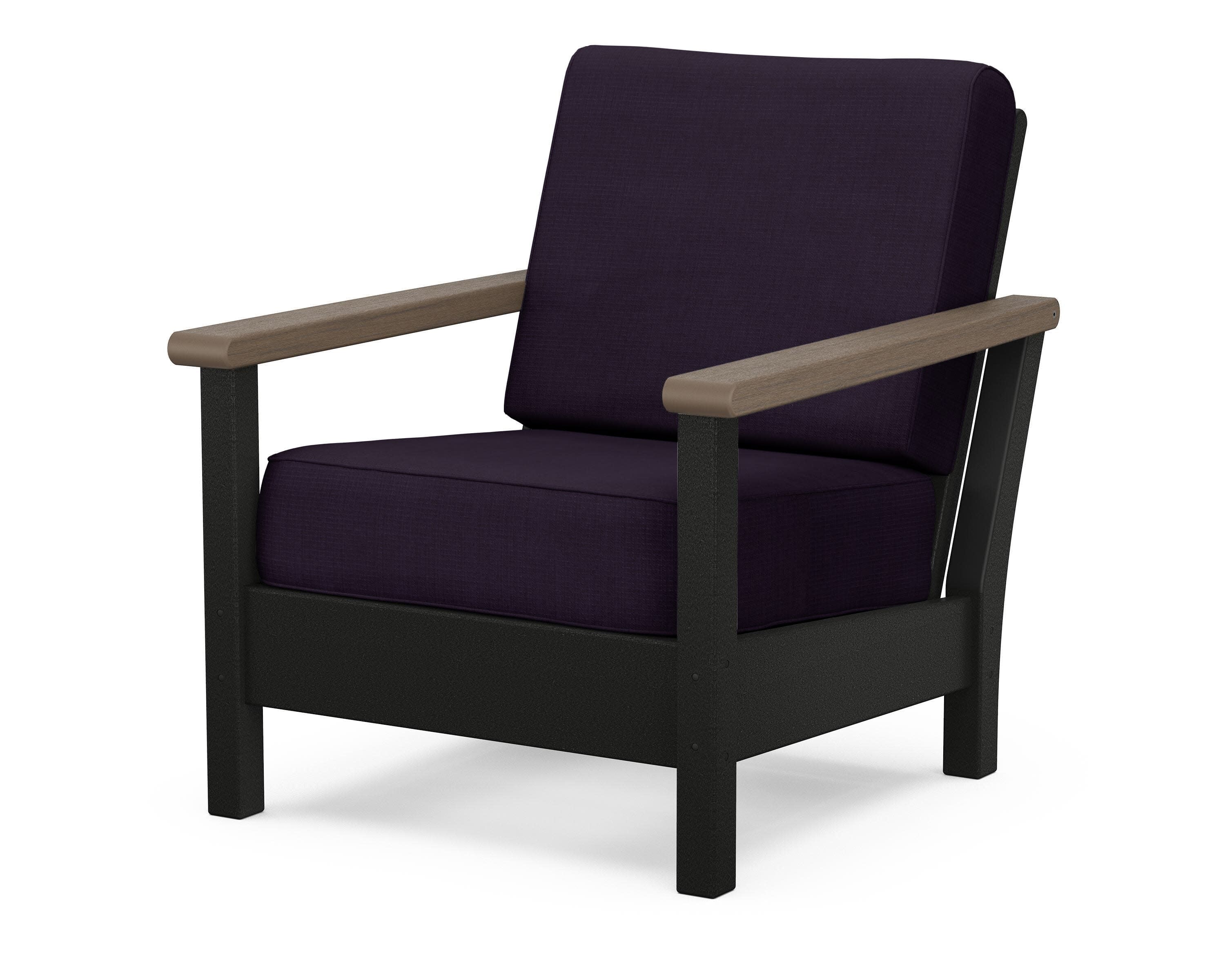Harbour Deep Seating Chair in Black / Kona / Navy Linen