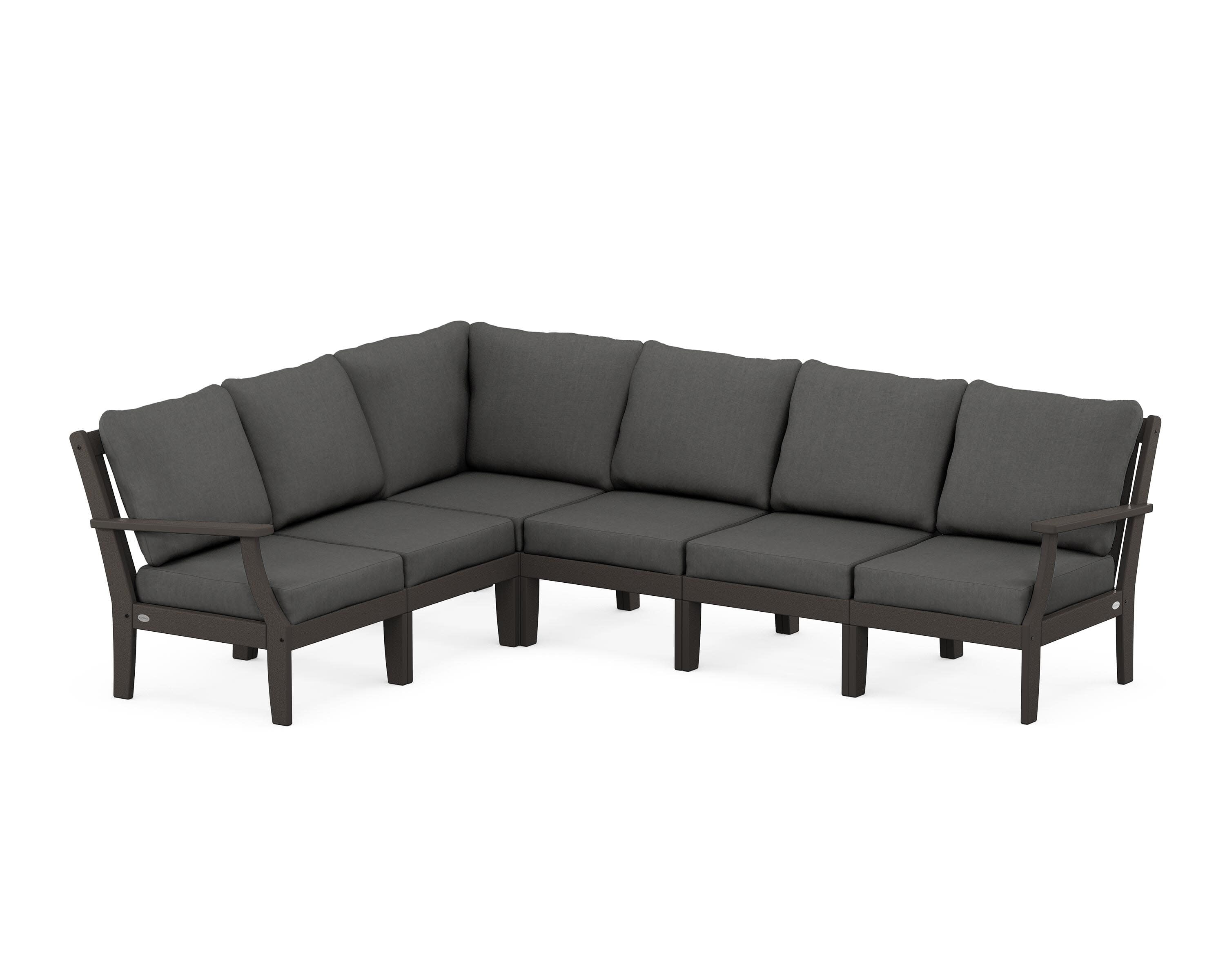 Braxton Modular 6-Piece Deep Seating Set in Vintage Coffee / Spectrum Carbon