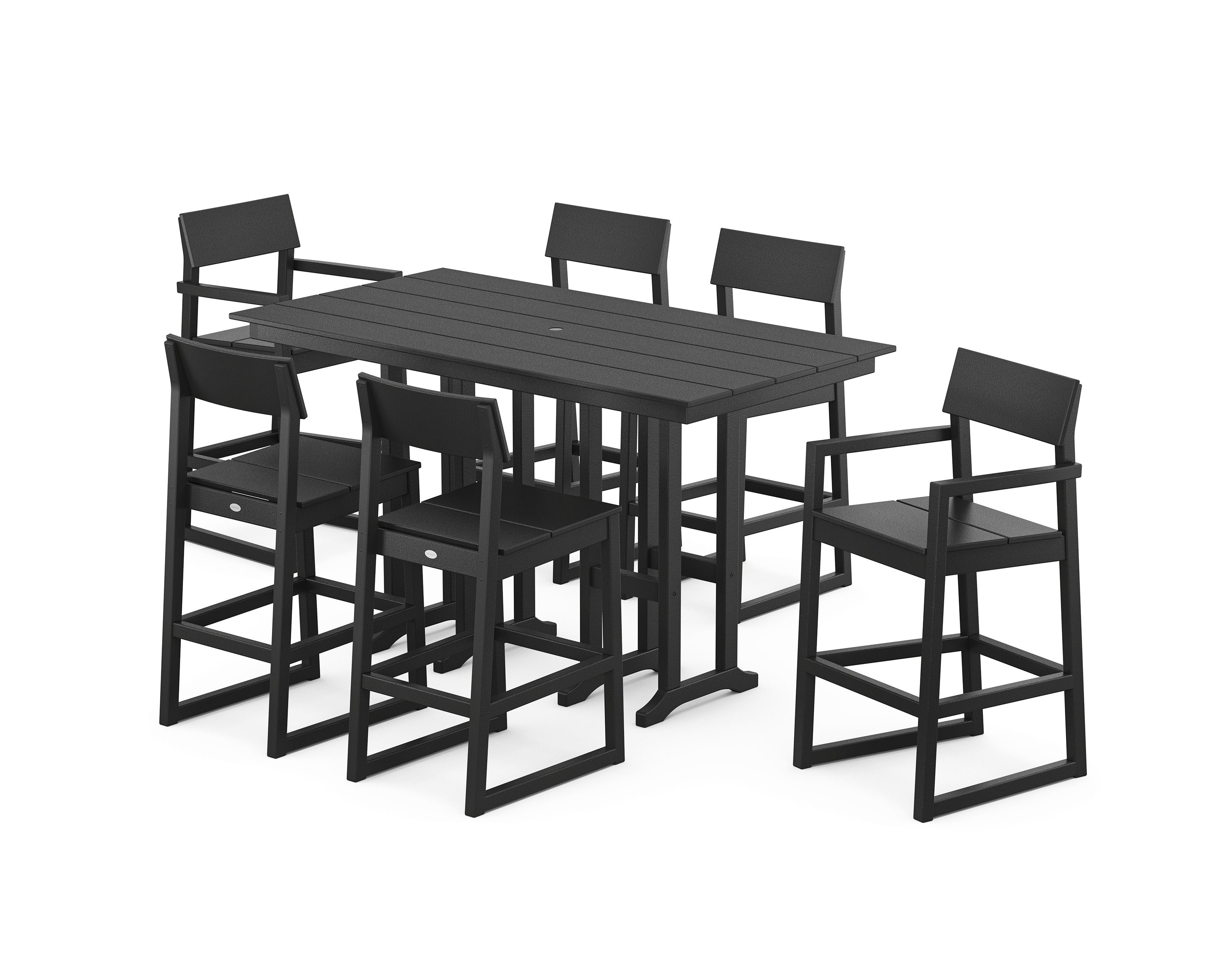 EDGE 7-Piece Farmhouse Bar Set in Black