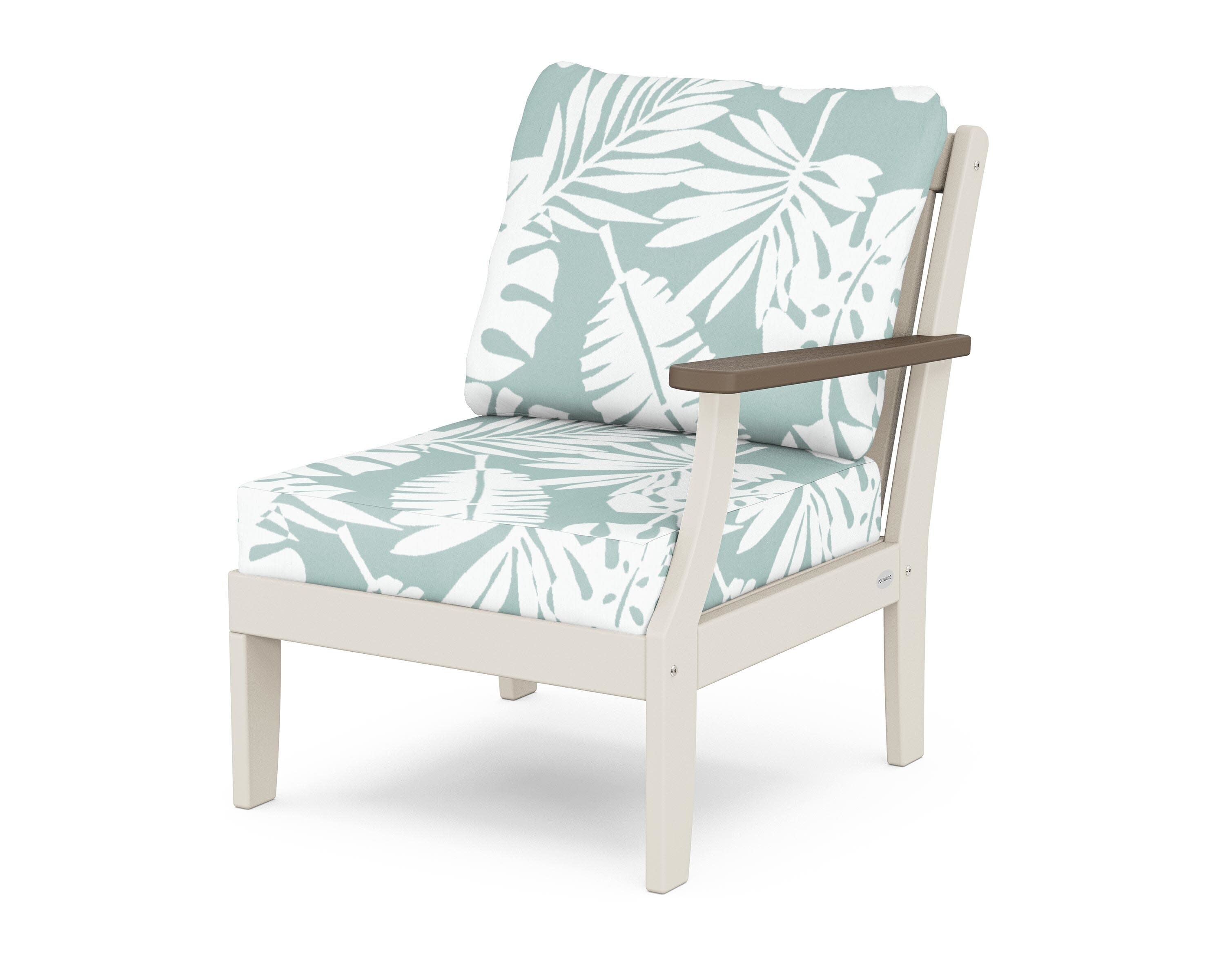 Braxton Modular Right Arm Chair in Sand / Kona / Leaf Glacier Spa