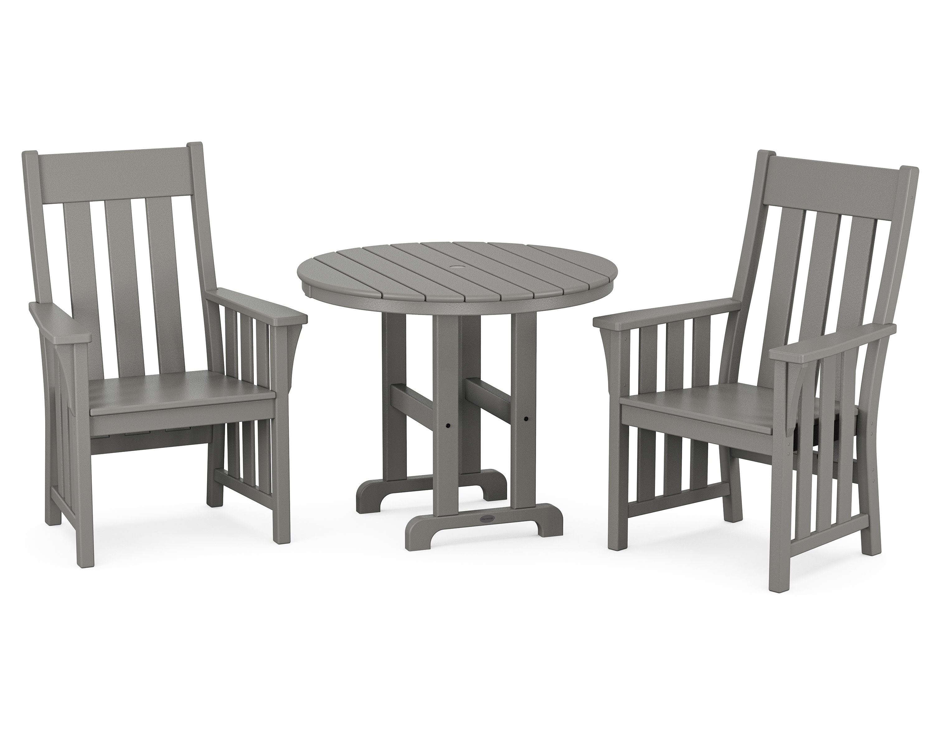 Acadia 3-Piece Farmhouse Dining Set in Slate Grey