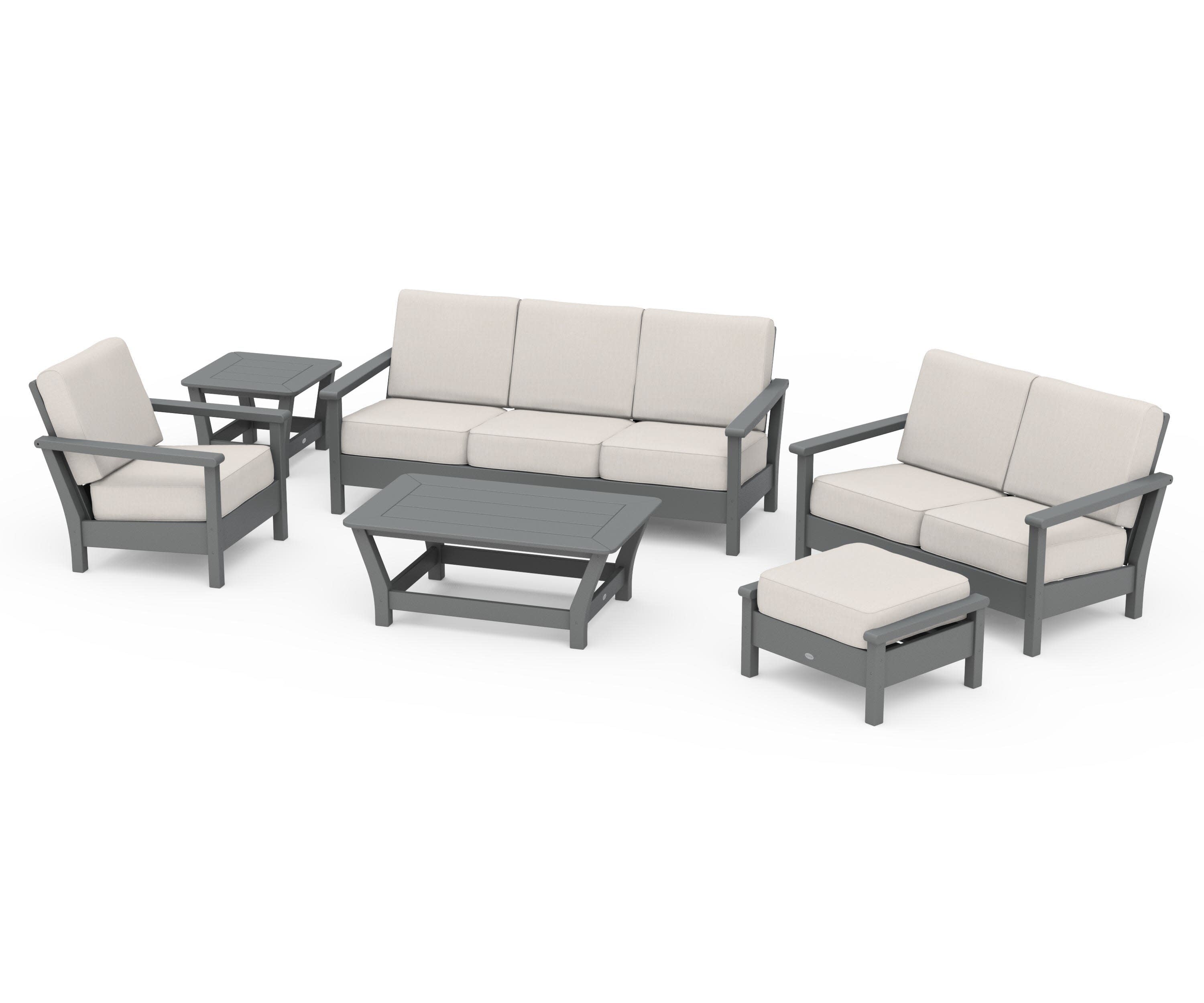 Harbour 6-Piece Outdoor Living Set in Slate Grey / Cast Ash
