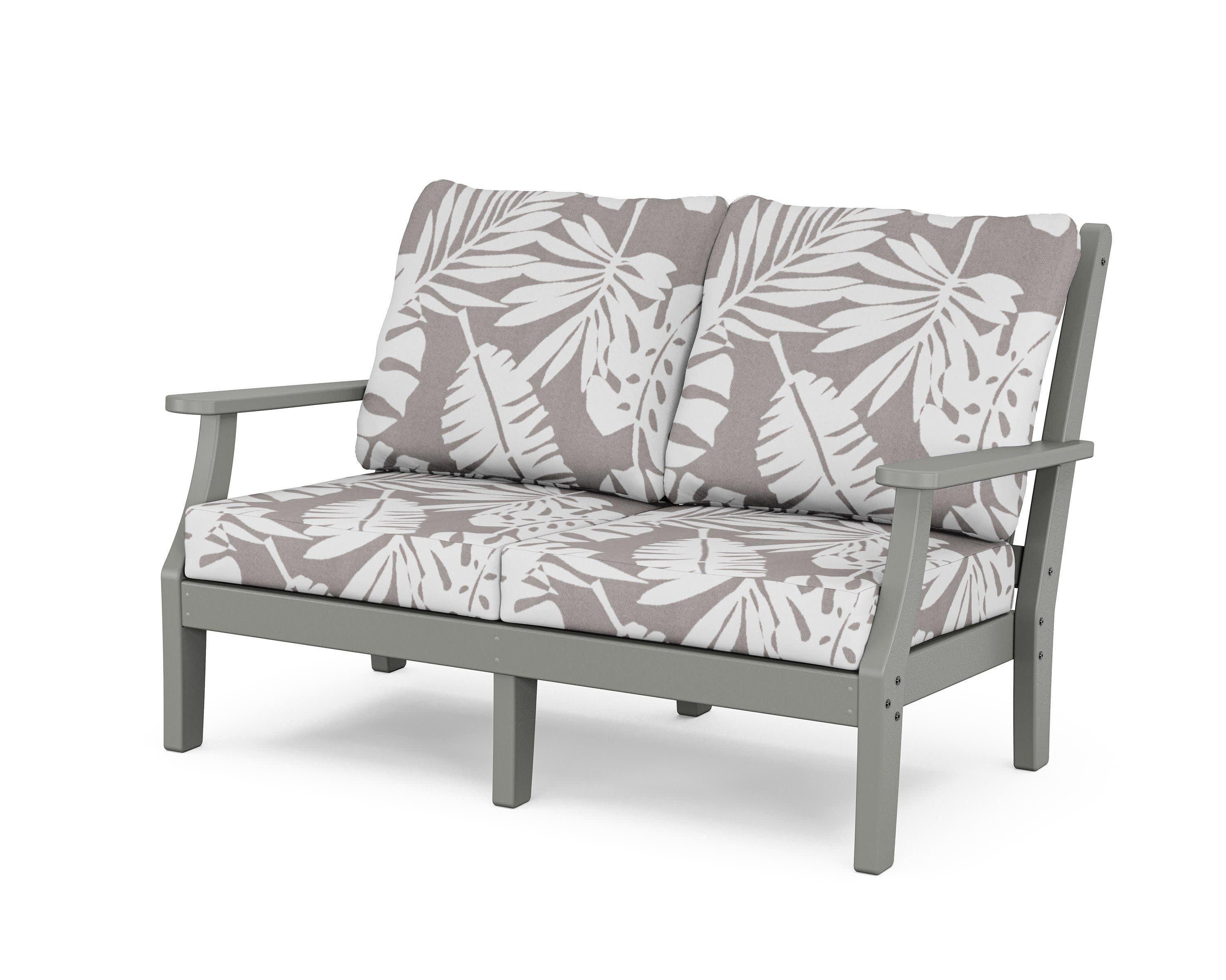 Wovendale Deep Seating Loveseat in Slate Grey / Leaf Grey Mist