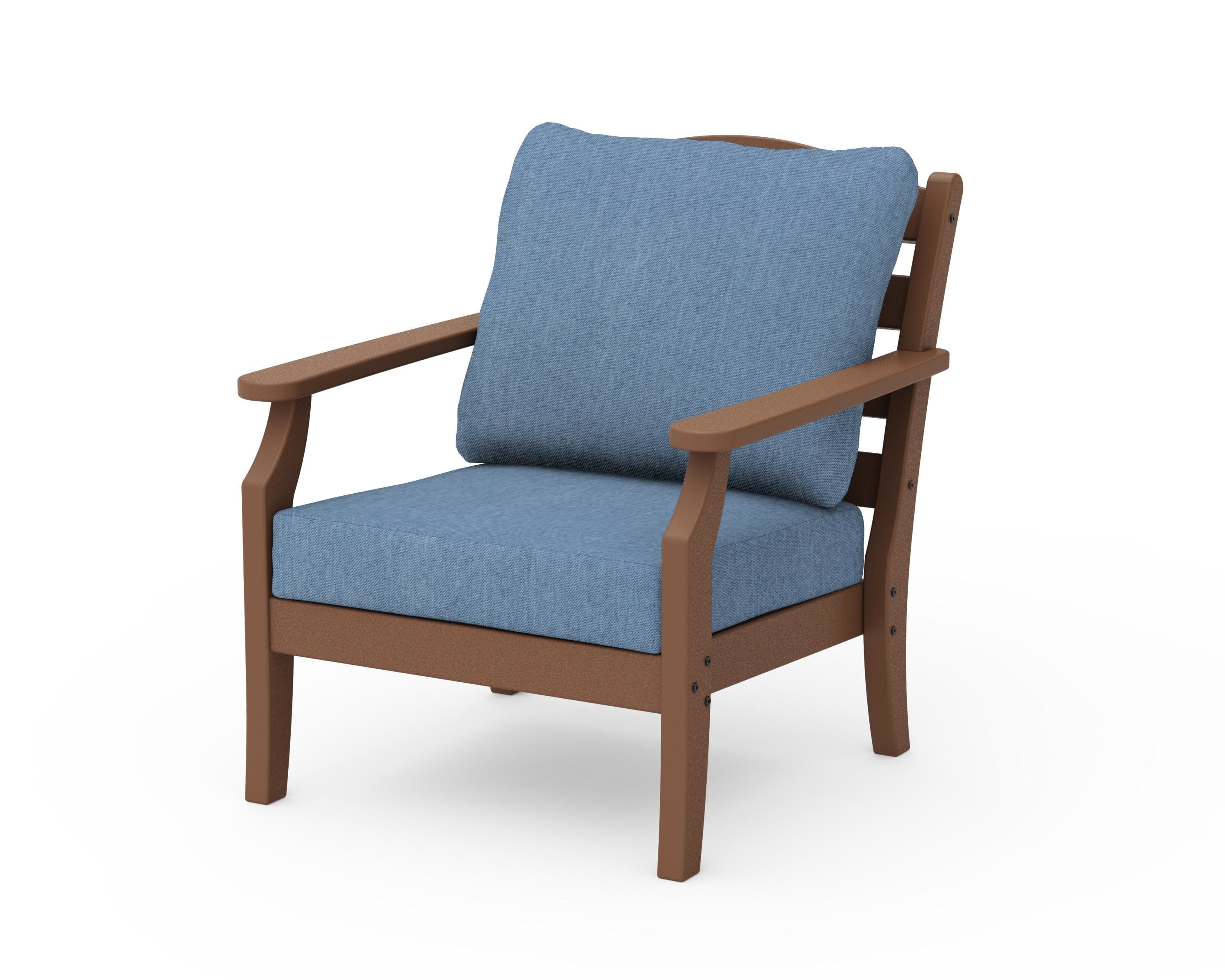 Savannah Deep Seating Chair in Teak / Sky Blue